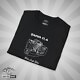 Shutter Swag Designs 24mm f1.4 Camera Lens T-Shirt, black, folded closeup