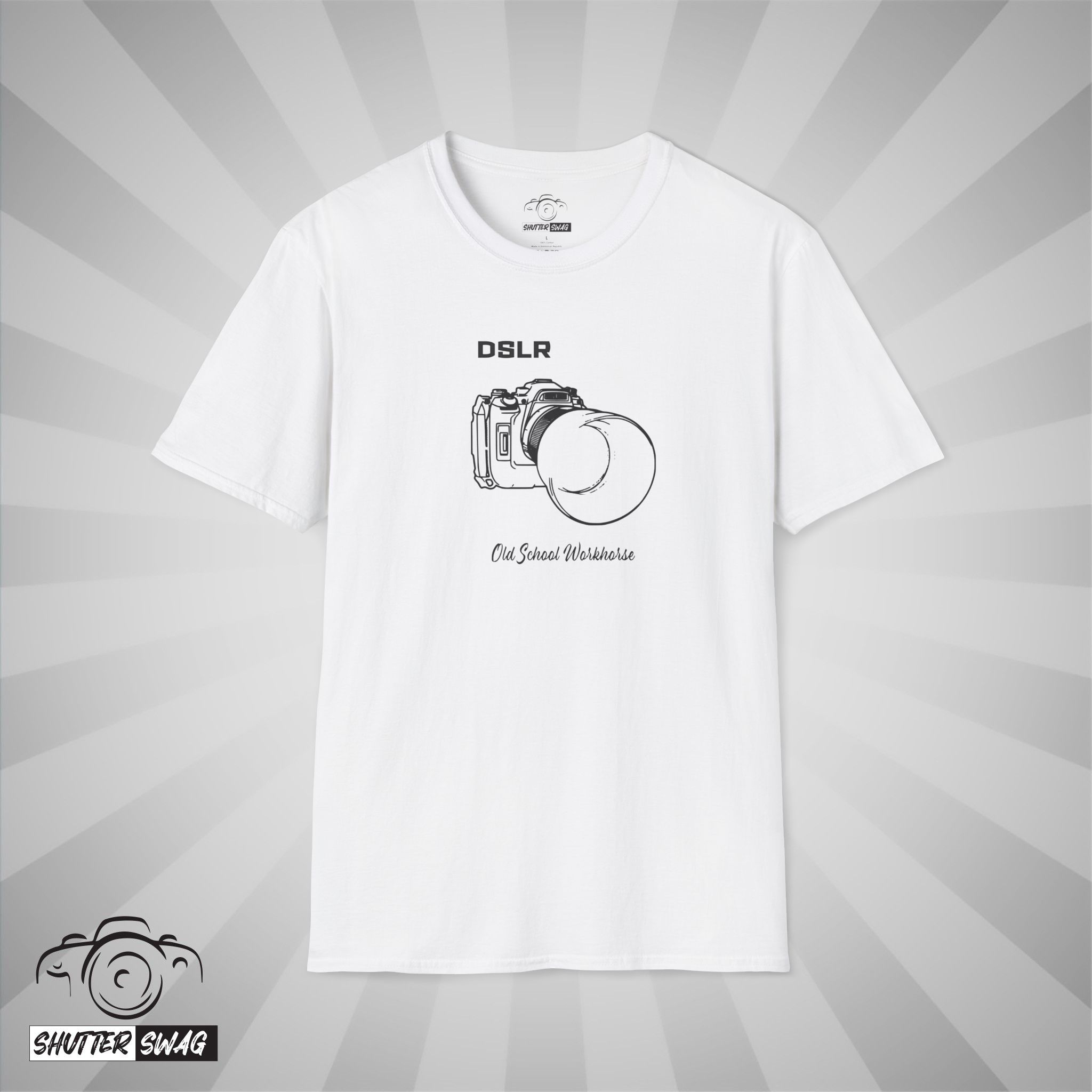 16498475777121943824_2048_custom.jpeg Shutter Swag Designs DSLR Camera Body T-shirt, white