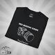 Shutter Swag Designs 150-600mm Camera Zoom Lens T-shirt, black folded closeup