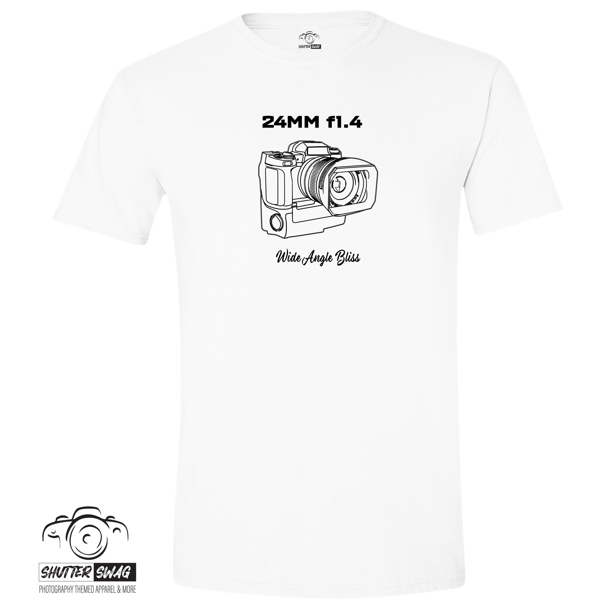 24mm f1.4 Camera Lens T-Shirt - Wide Angle Bliss 100% Cotton Tee - Image 6