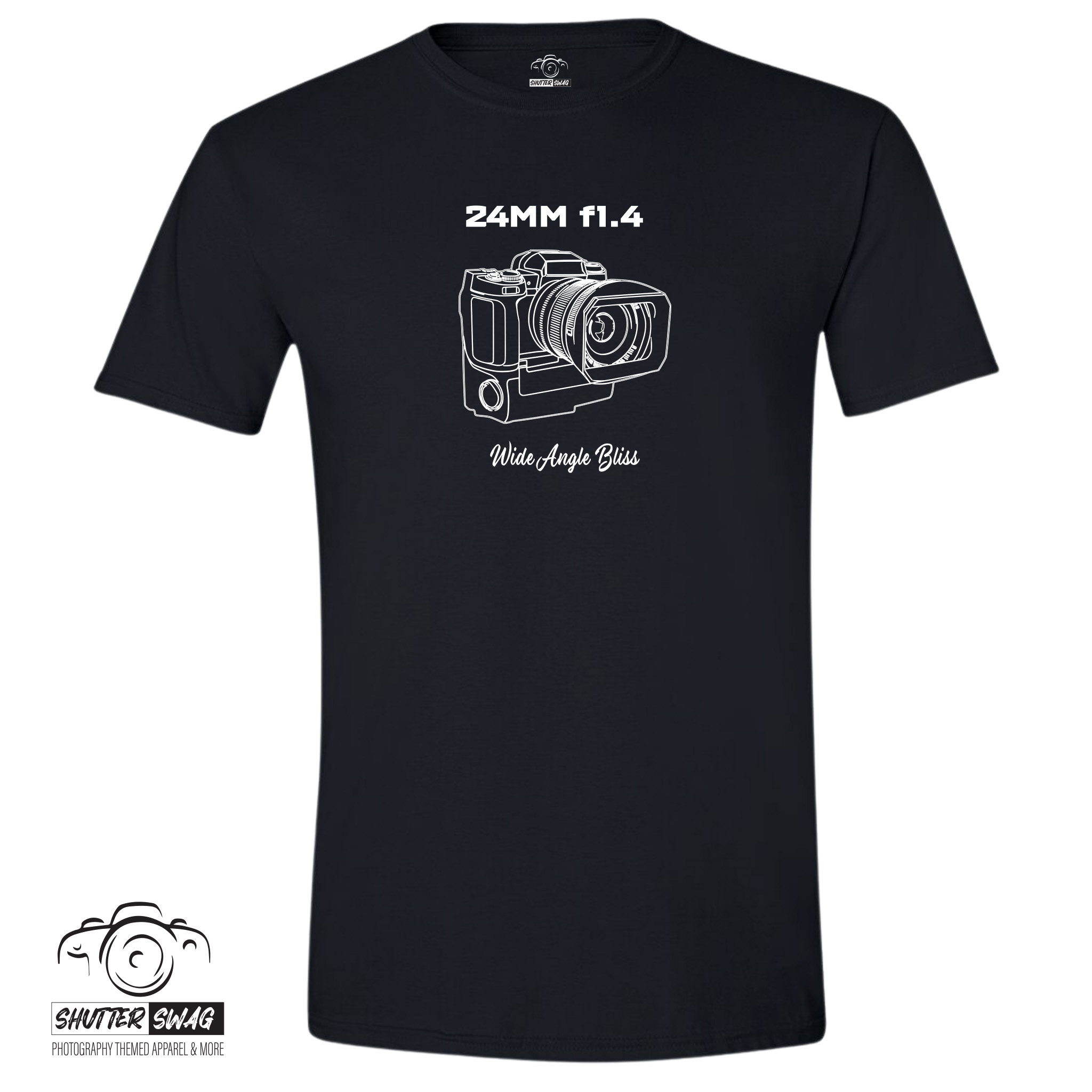 24mm f1.4 Camera Lens T-Shirt - Wide Angle Bliss 100% Cotton Tee - Image 3
