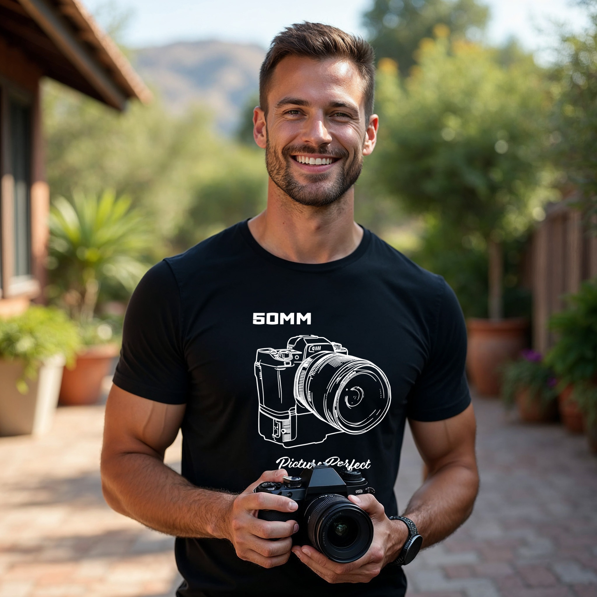 20250623201749-1f0506f2-20cd-65c2-a607-e22c482a2b2e.jpg Shutter Swag Designs 50mm Camera Lens T-Shirt, black