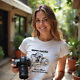 Shutter Swag Designs 65mm Macro Camera Lens T-shirt, white