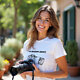 Shutter Swag Designs 70-200mm Camera Lens Photography T-shirt, white