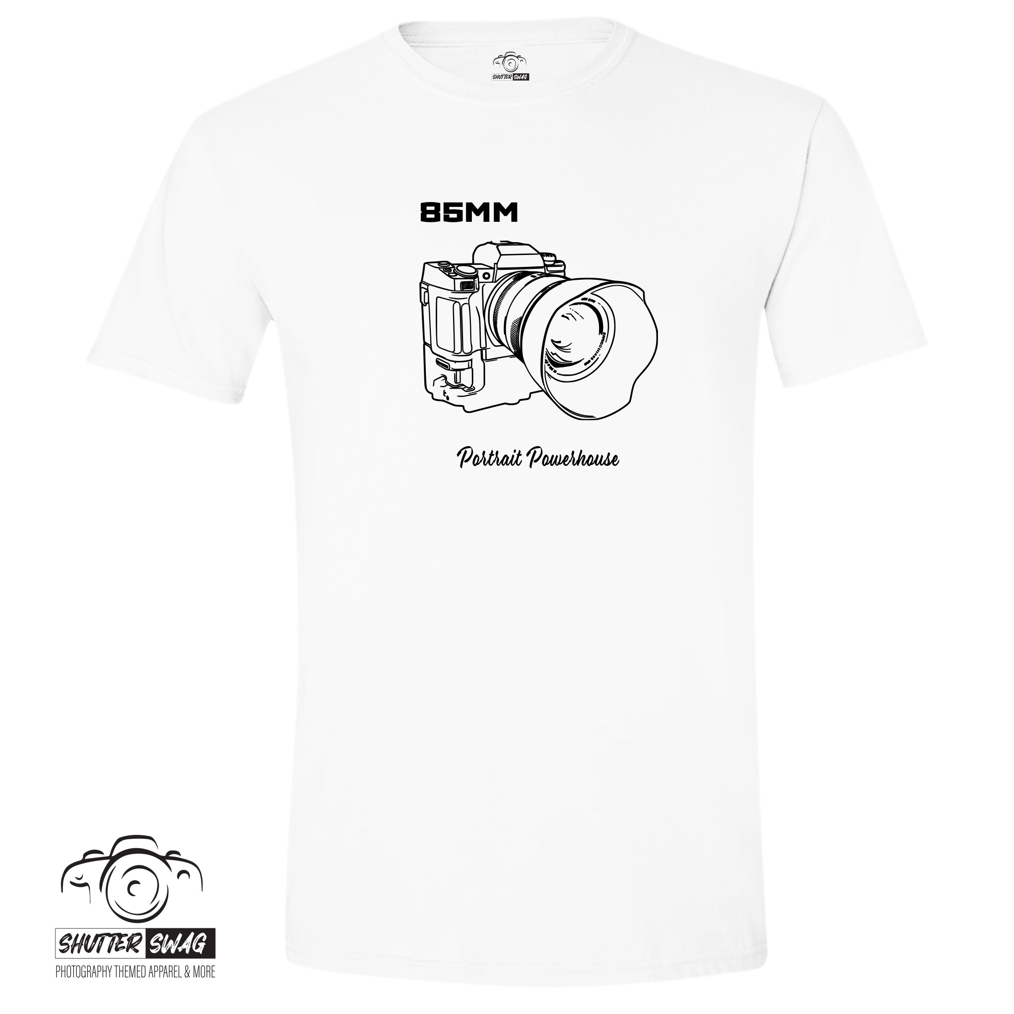 20250623202554-1f050704-327a-6ace-ba0e-8a59abc98c19.jpg Shutter Swag Designs 85mm Camera Lens -Portrait Powerhouse -Design T-shirt