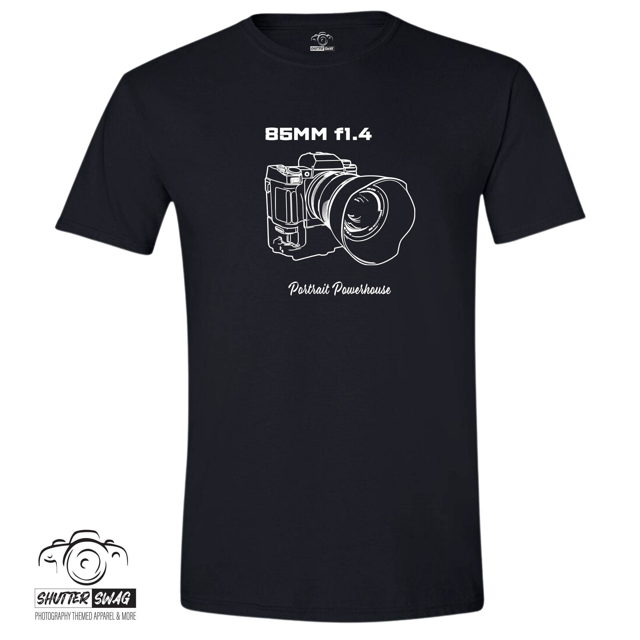 85mm f1.4 Camera Lens Photographers Shirt "Portrait Powerhouse" - Image 3