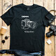 Shutter Swag Designs 135mm Camera Lens Photographer T-shirt, black
