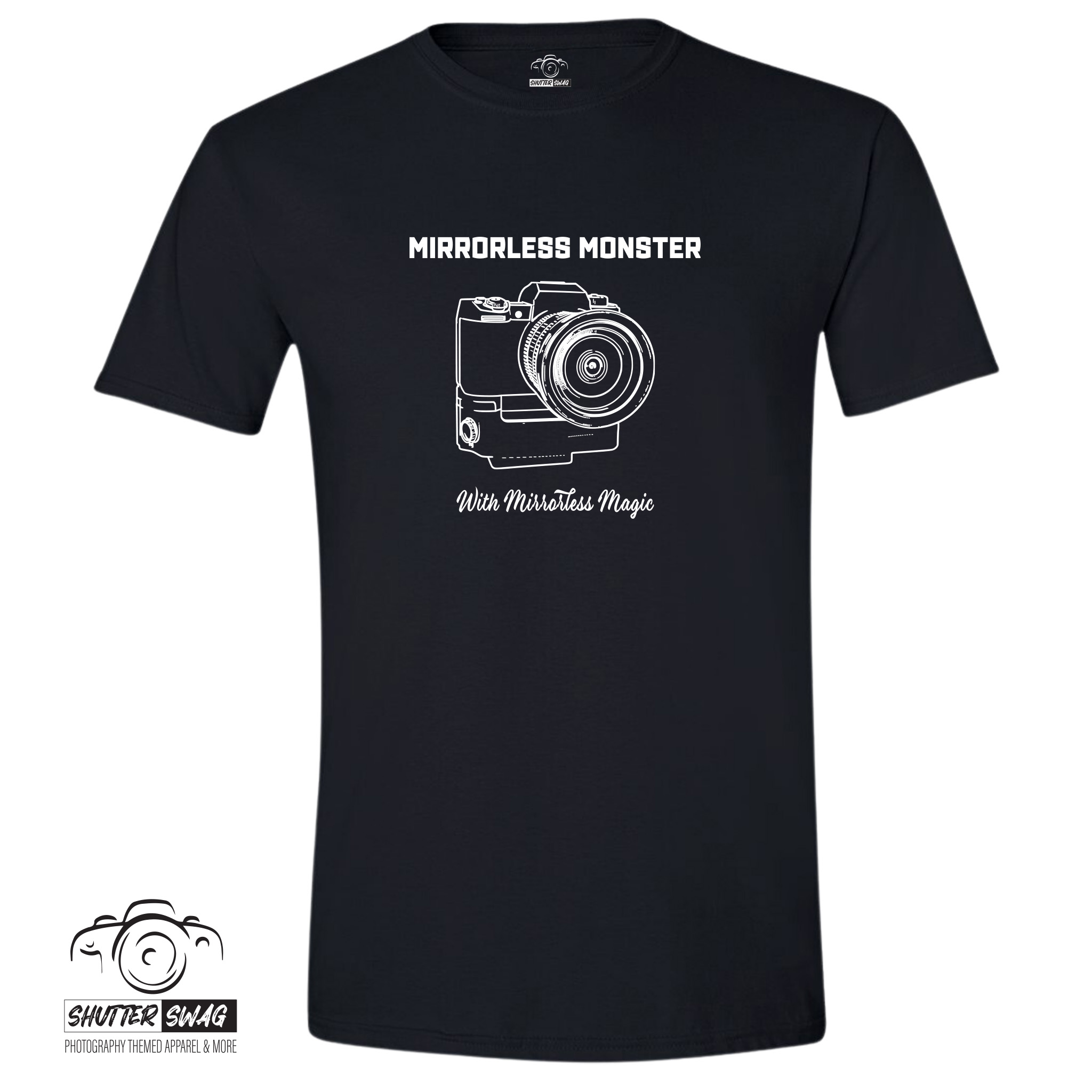 Shutter Swag Designs Mirrorless Camera Body T-shirt, black