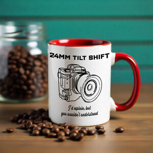 Shutter Swag Designs 24mm Tilt Shift Camera Lens Accent Mug 11oz red
