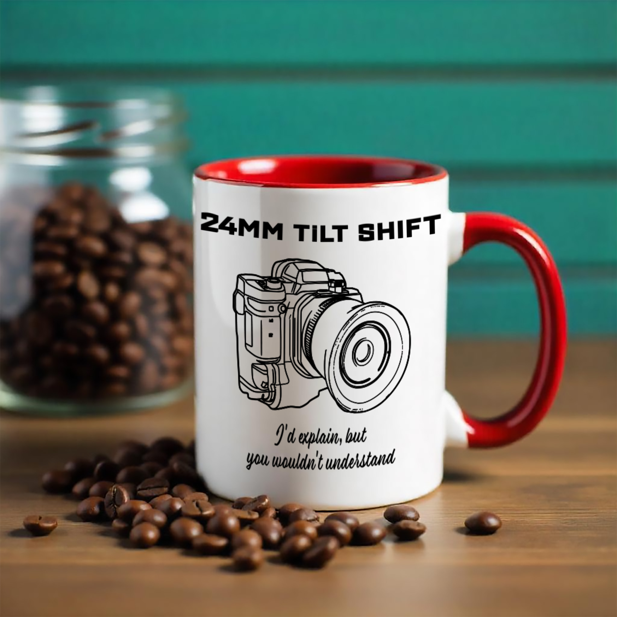 Shutter Swag Designs 24mm Tilt Shift Camera Lens Accent Mug 11oz red