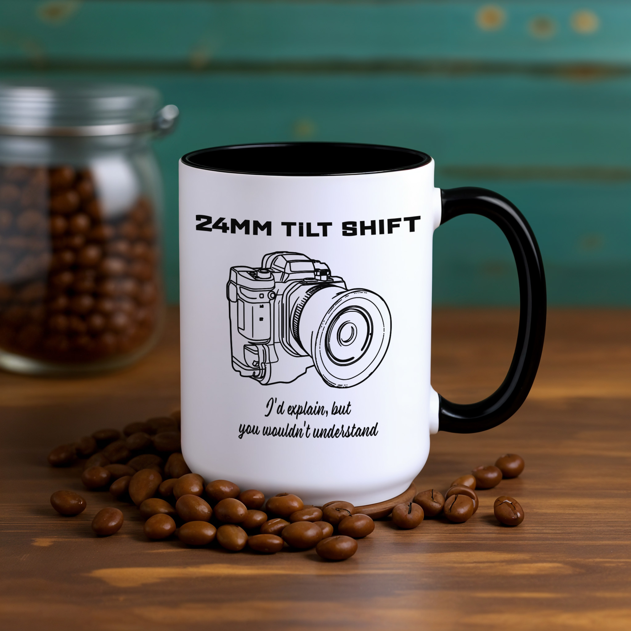 Shutter Swag Designs 24mm Tilt Shift Camera Lens Accent Mug 15oz black