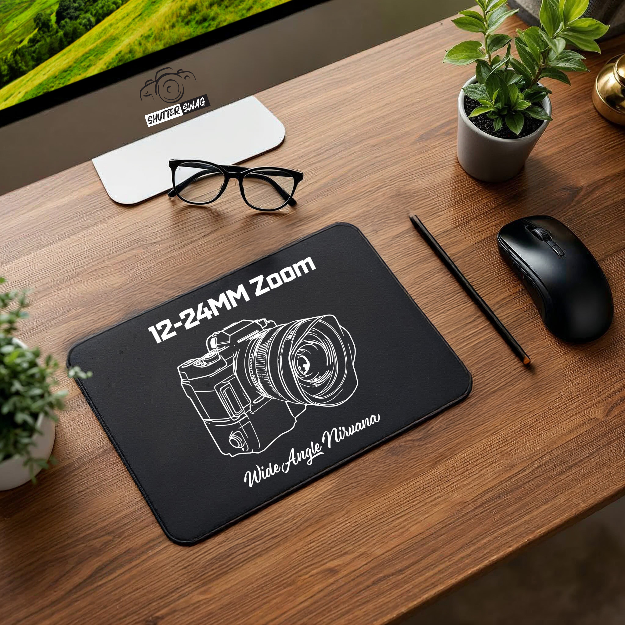 Shutter Swag Designs 12-24MM Zoom Lens Photography Mouse pad Design 9 x 8