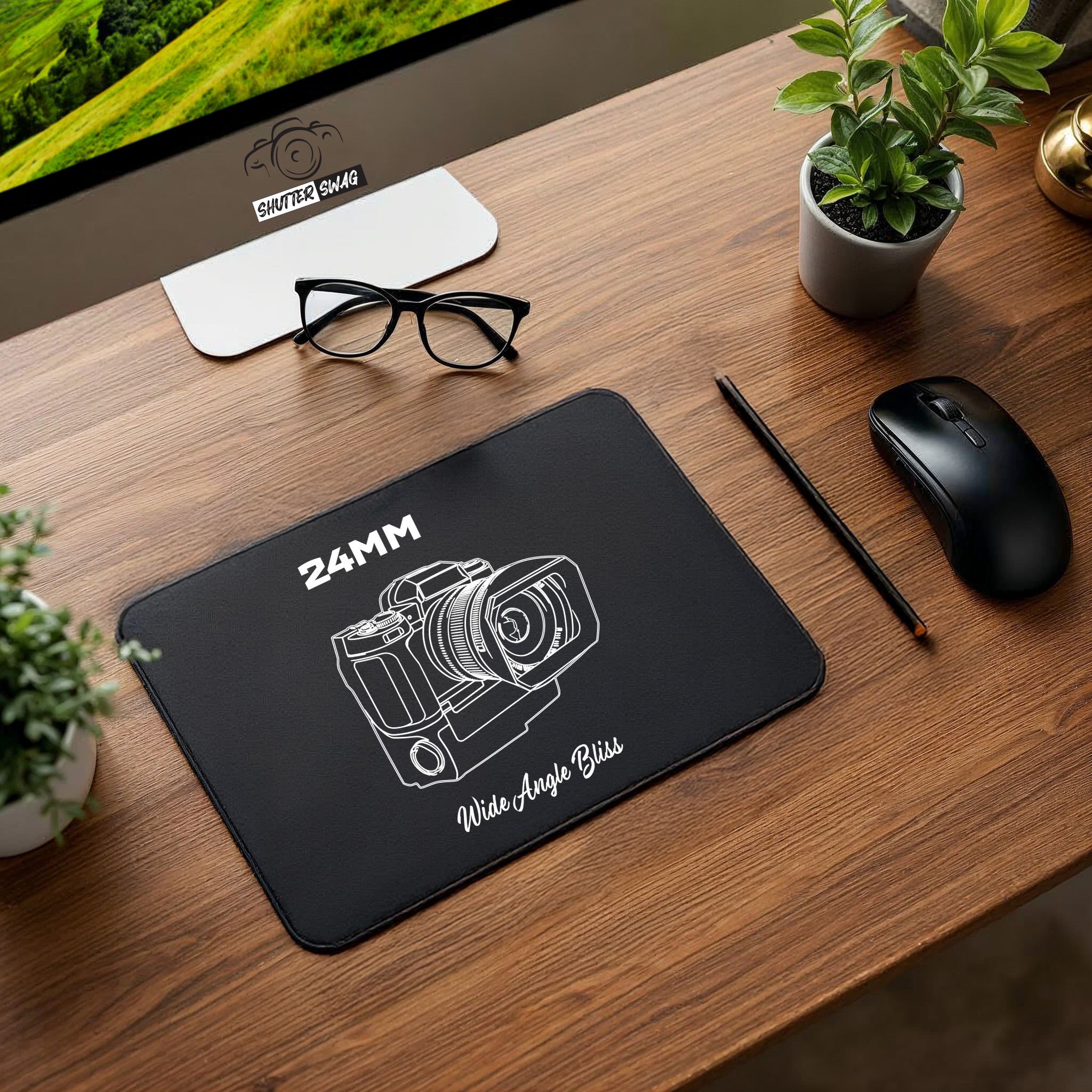 Shutter Swag Designs 24MM Lens Photography Mouse pad Design 9 x 8