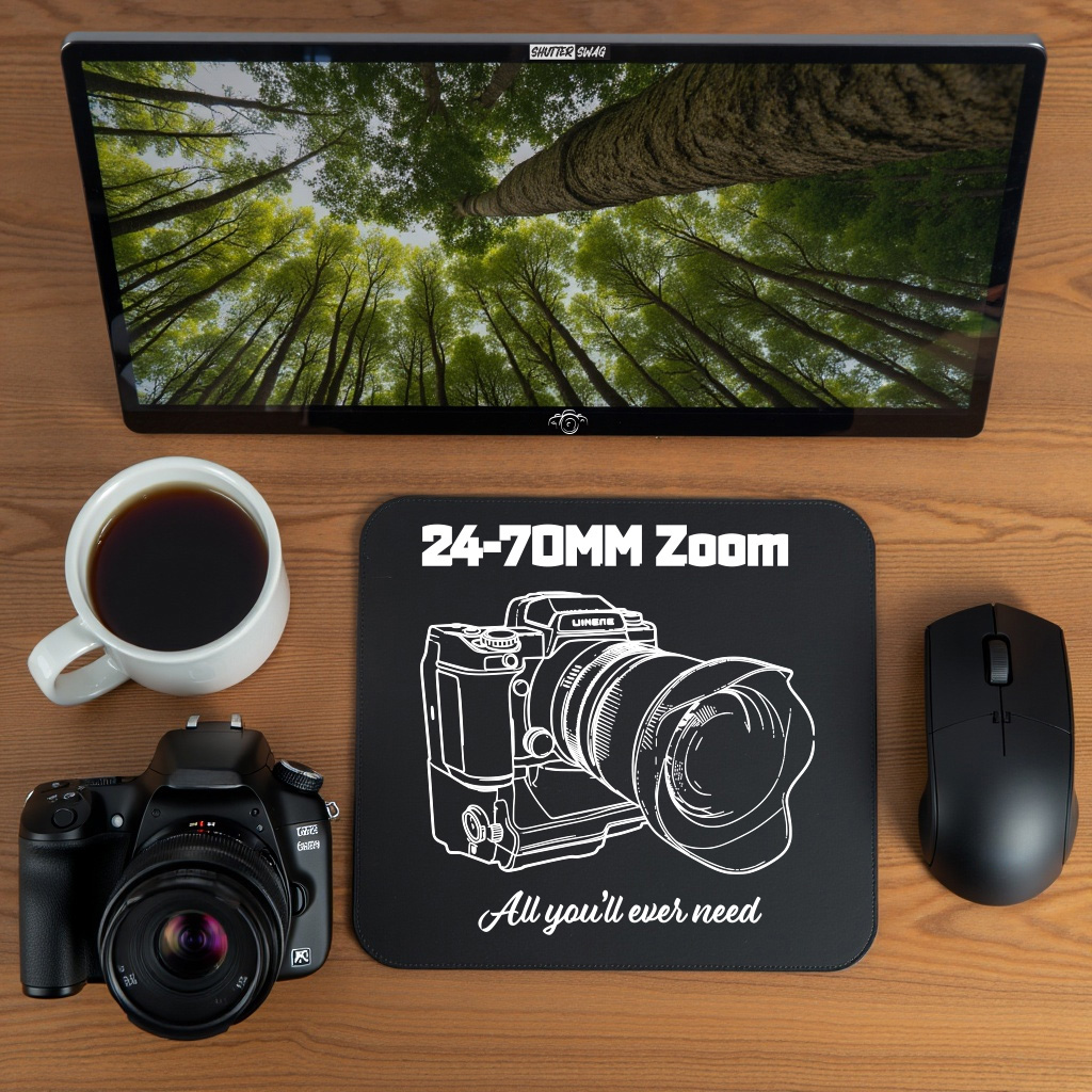 Shutter Swag Designs 24-70MM Zoom Camera Lens Photography Mouse pad Design 9 x 8
