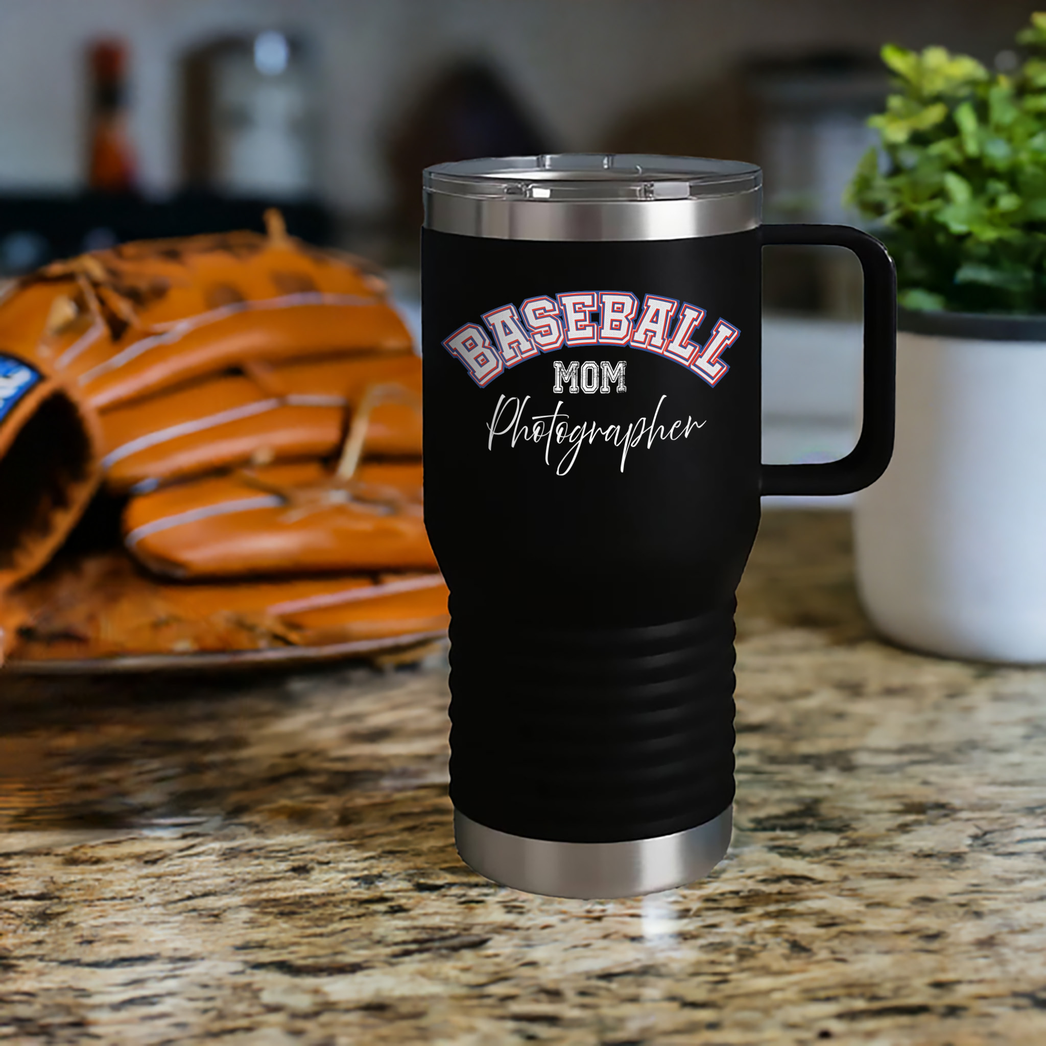 Baseball Mom Photographer Insulated Travel Mug, 20oz - Image 4
