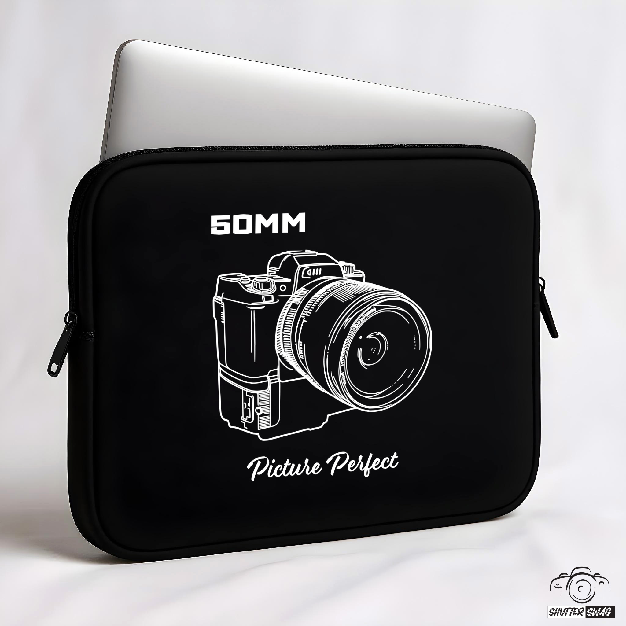 Shutter Swag Designs 50mm Camera Lens Photographer Laptop Sleeve 15 inches