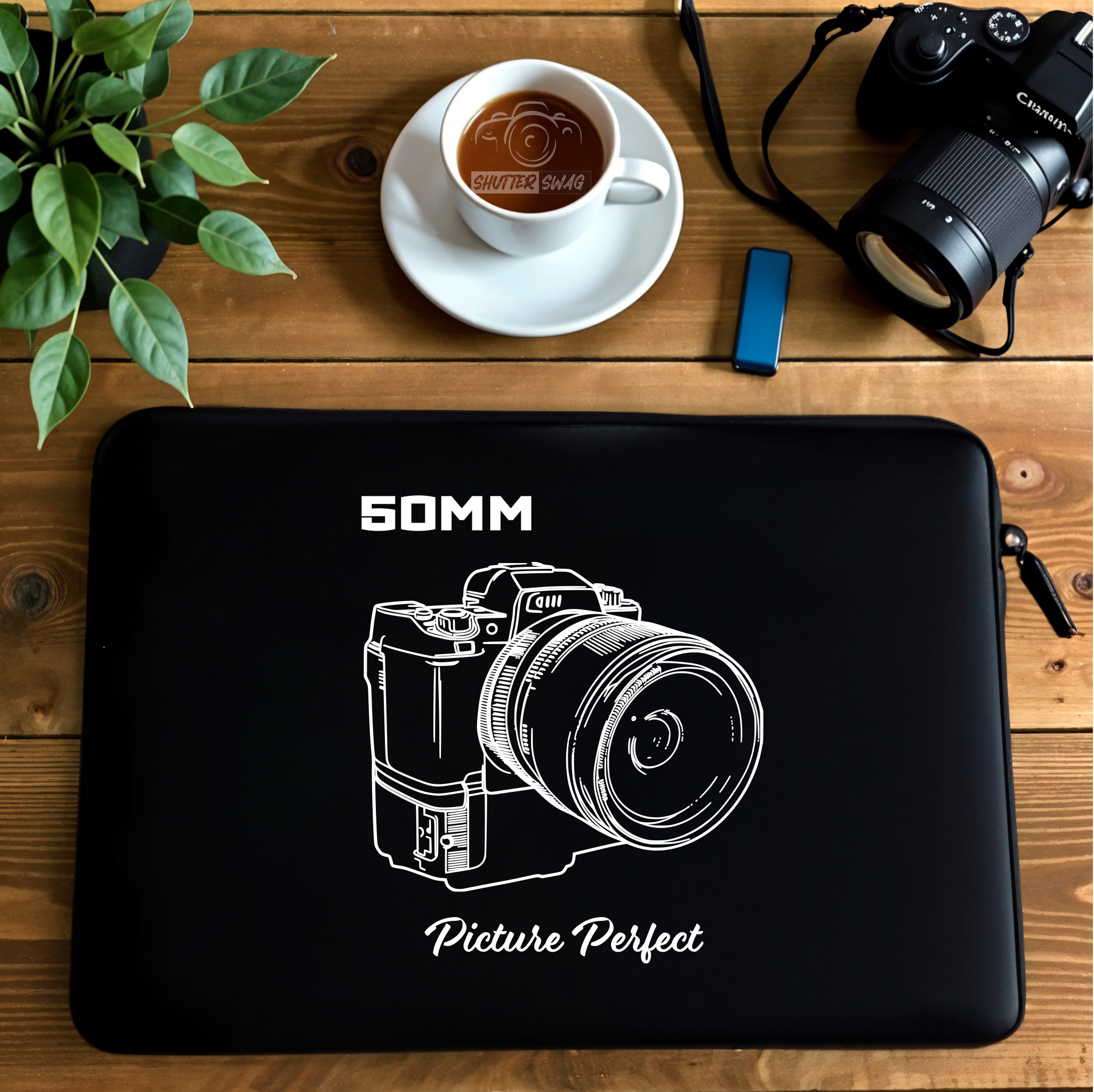 Shutter Swag Designs 50mm Camera Lens Photographer Laptop Sleeve 17 inches