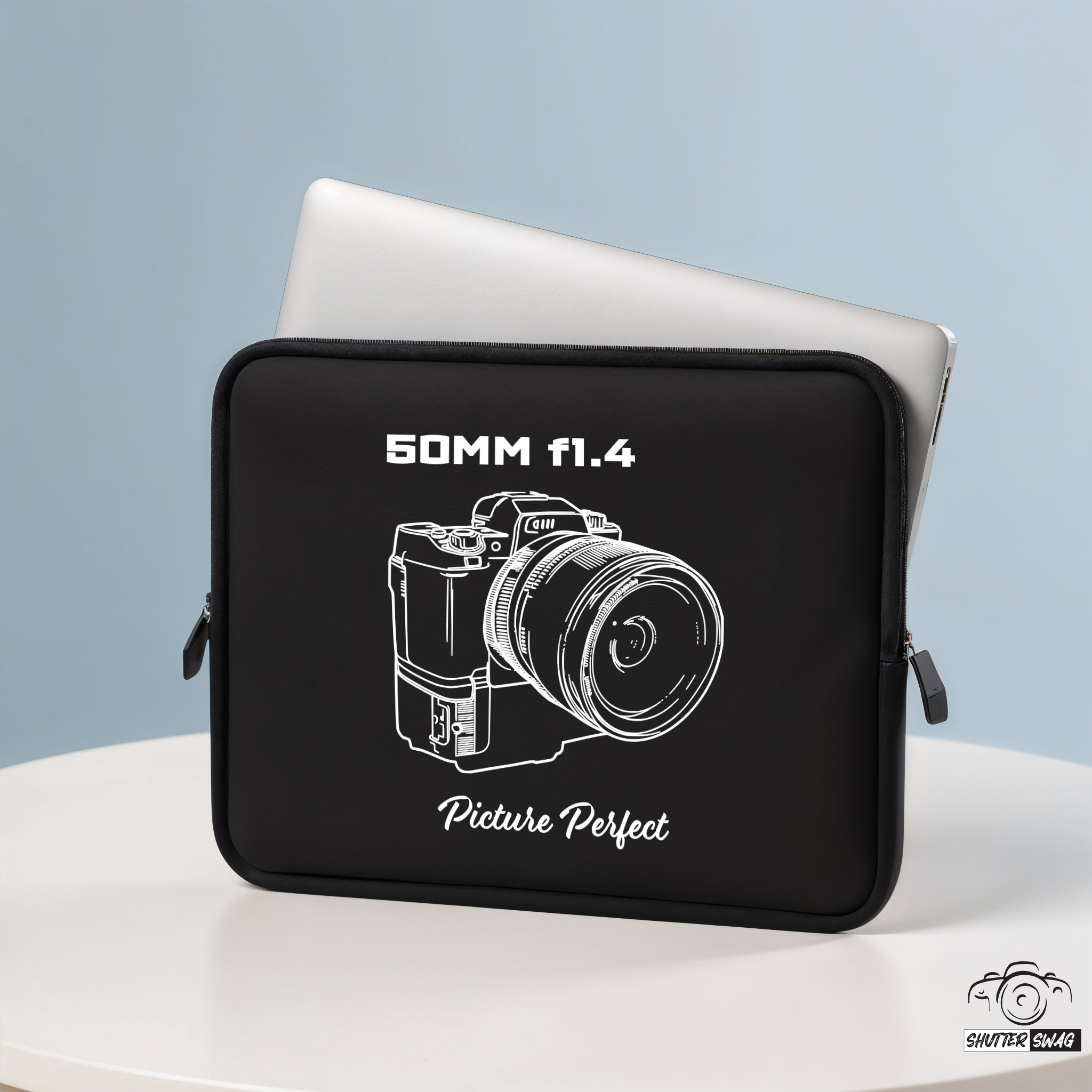 50mm f1.4 Camera Lens Design Laptop Sleeve - 15", 17" - Image 4