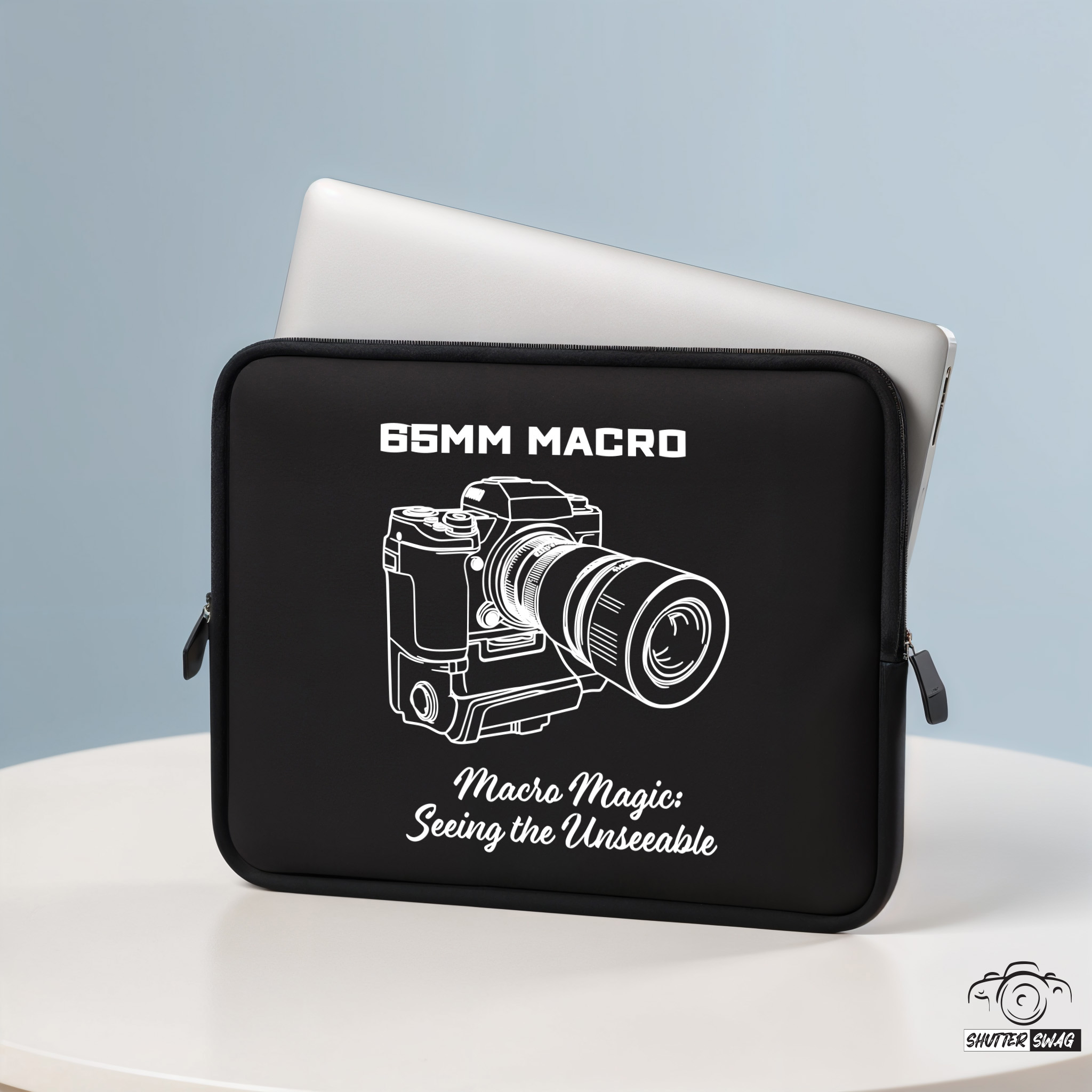 Shutter Swag Designs 65mm Macro Camera Lens Photographer Laptop Sleeve 17 inches