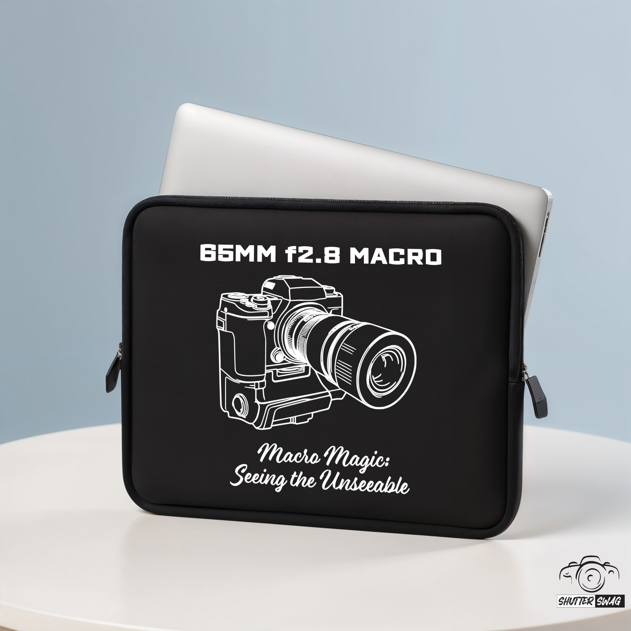 Shutter Swag Designs 65mm f2.8 Macro Camera Lens Photographer Laptop Sleeve 17 inches