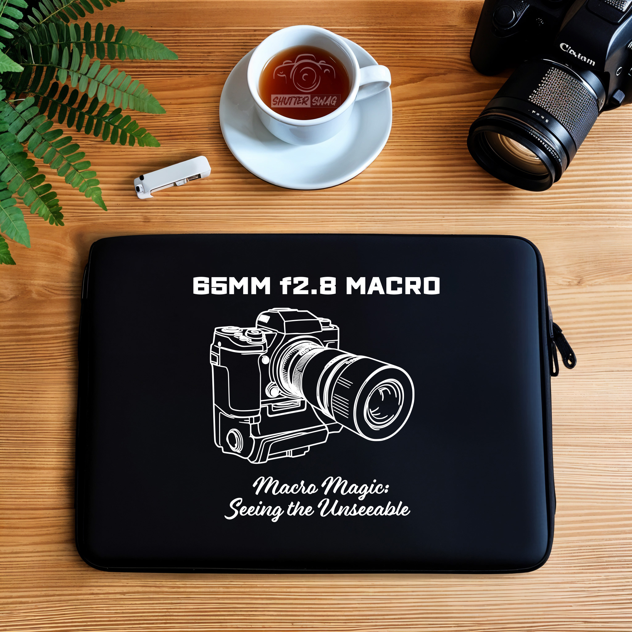Shutter Swag Designs 65mm f2.8 Macro Camera Lens Photographer Laptop Sleeve 17 inches