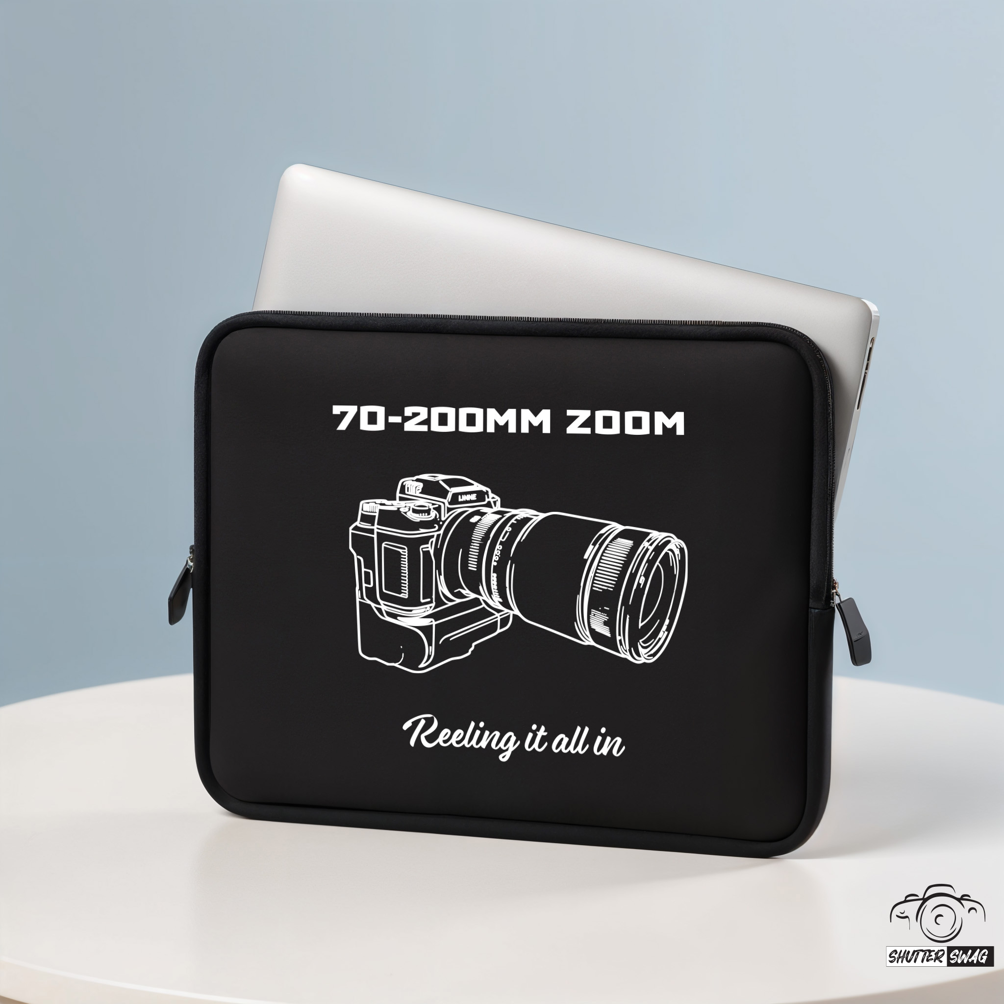 Shutter Swag Designs 70-200mm Zoom Camera Lens Photographer Laptop Sleeve 17 inches