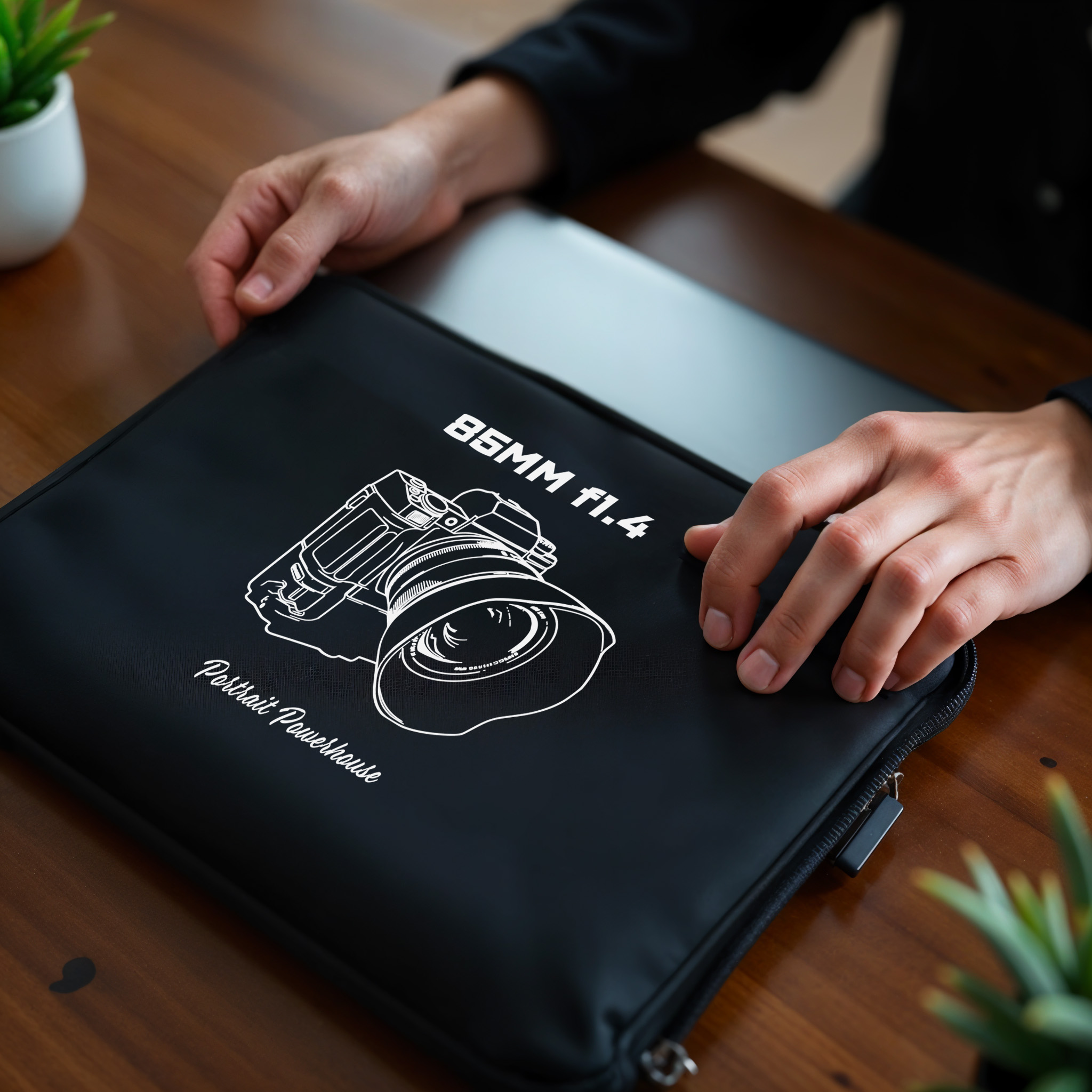 Shutter Swag Designs 85mm f1.4mm Zoom Camera Lens Photographer Laptop Sleeve 15 inches