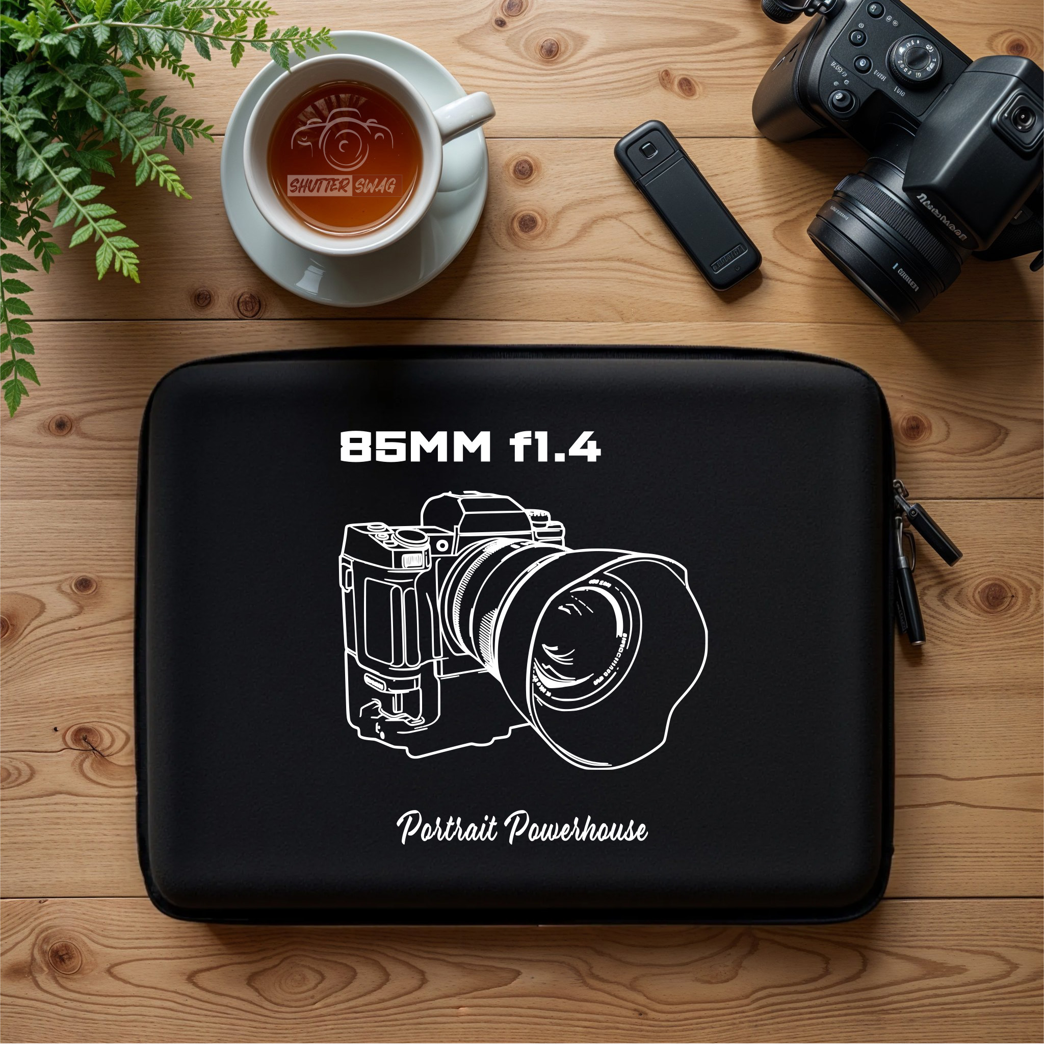 Shutter Swag Designs 85mm f1.4 Zoom Camera Lens Photographer Laptop Sleeve 15 inches