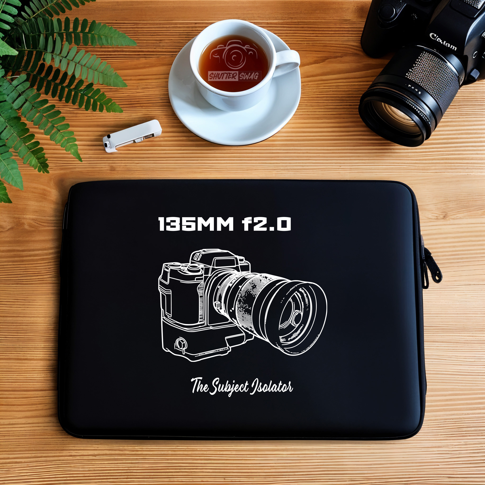 Shutter Swag Designs 135mm f2.0 Camera Lens Photographer Laptop Sleeve 17 inches