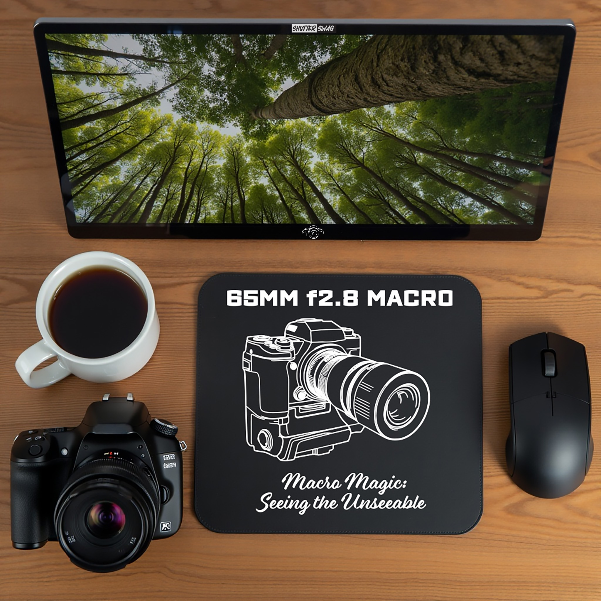 Shutter Swag Designs 65mm f2.8 Macro Camera Lens Photographer Mouse Pad