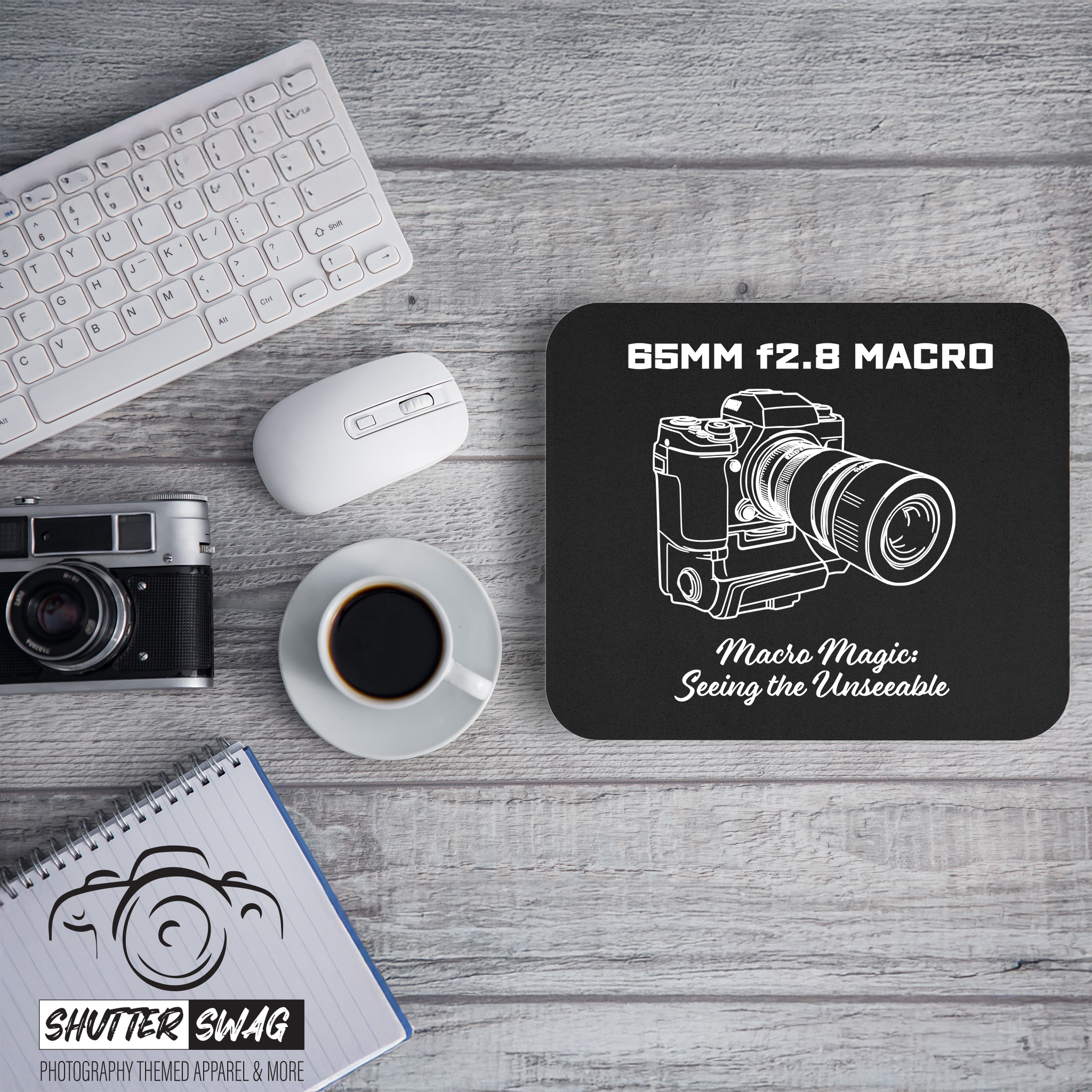 Shutter Swag Designs 65mm f2.8 Macro Camera Lens Photographer Mouse Pad