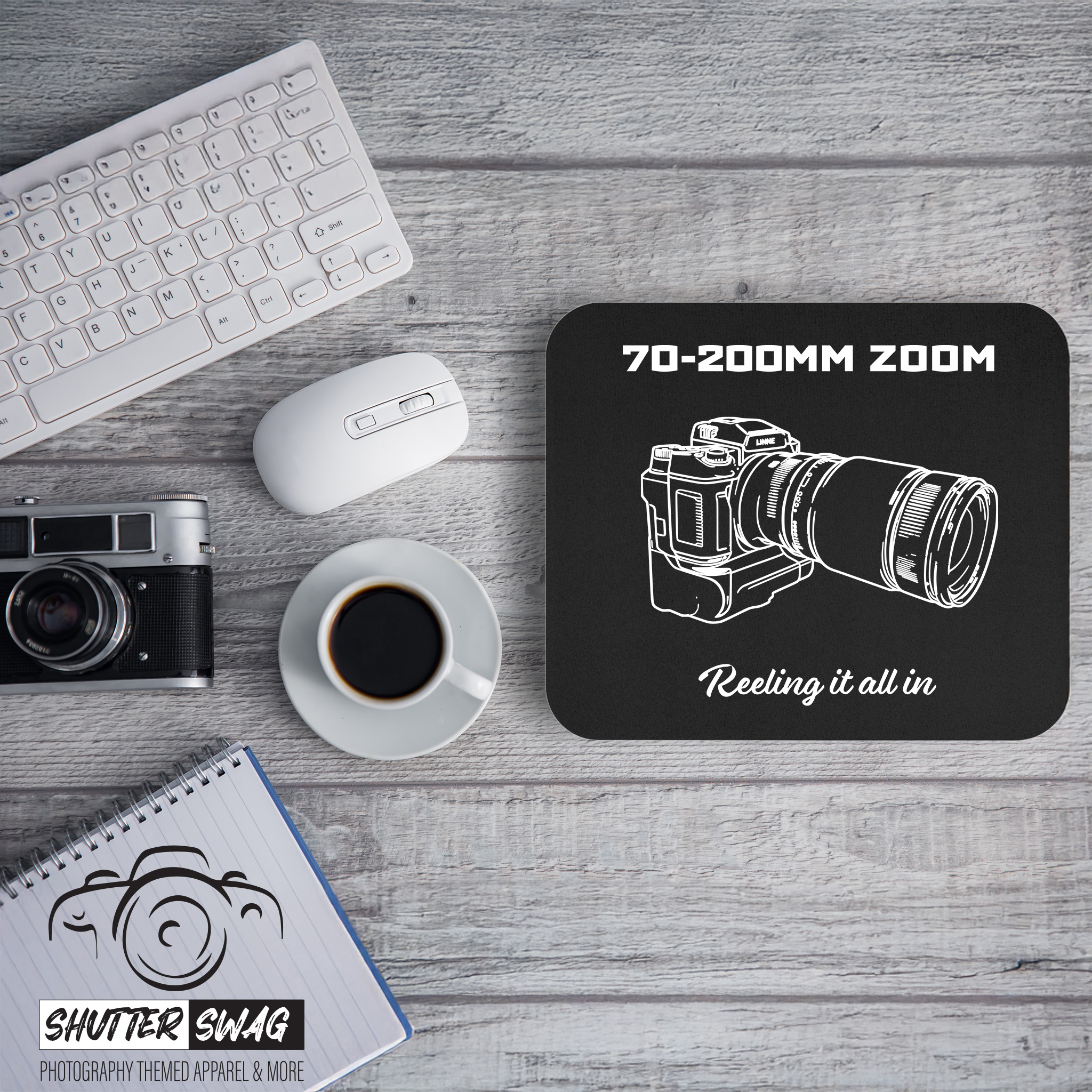 Shutter Swag Designs 70-200mm Zoom Camera Lens Photographer Mouse Pad