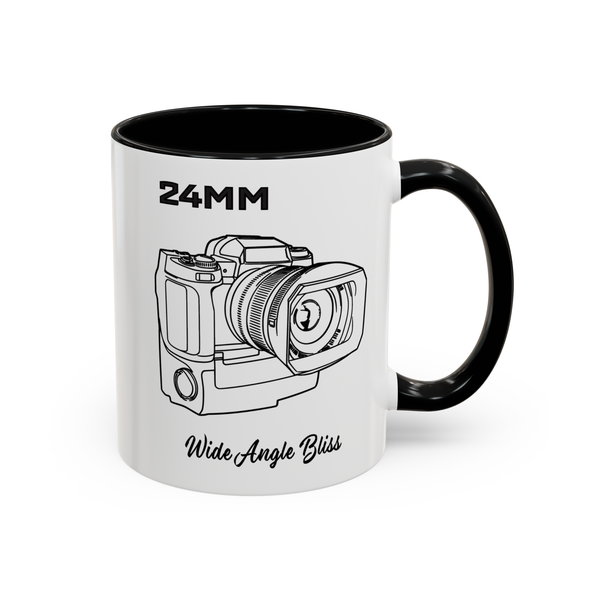 24mm 11oz Accent Mug Right Black 24mm Camera Lens Photography-Themed Accent Coffee Mug | 11oz navy