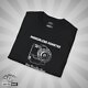 Shutter Swag Designs Mirrorless Camera Body T-shirt, black folded closeup