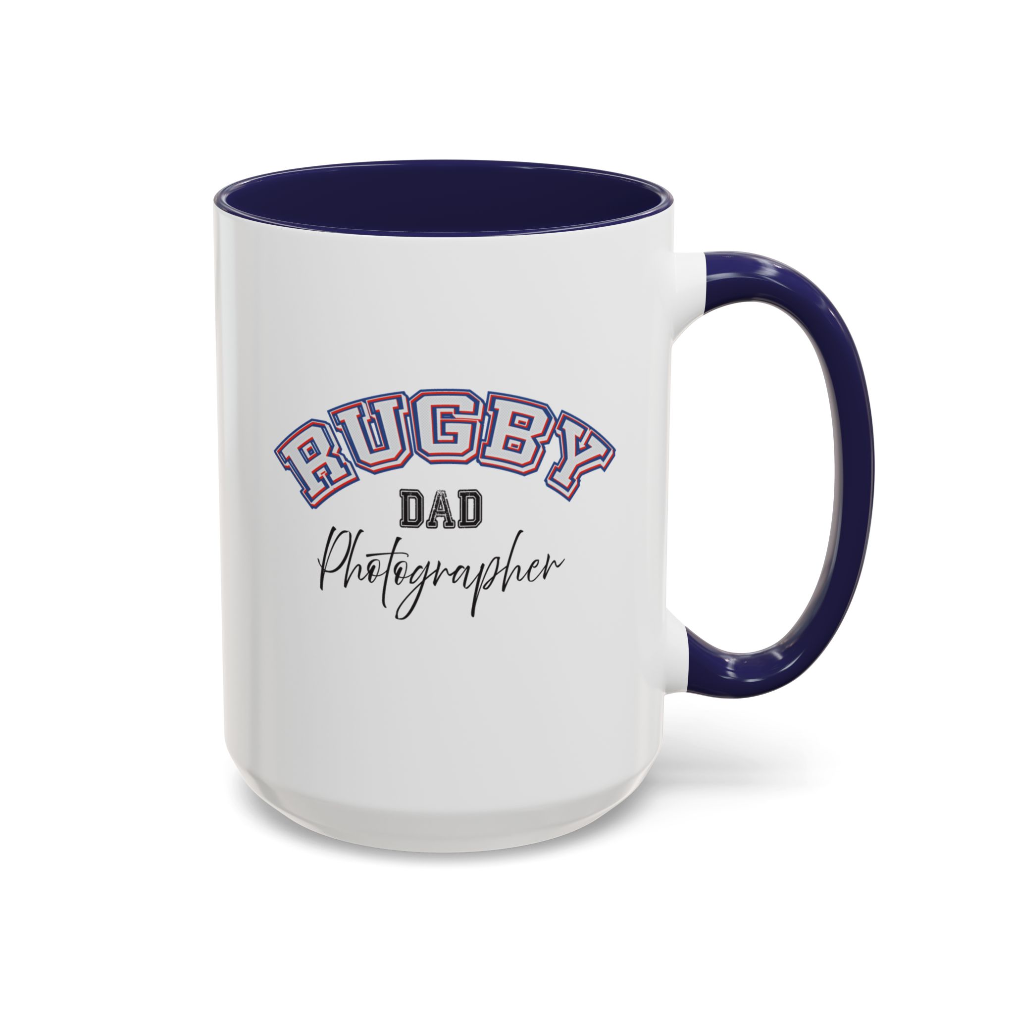 Rugby Dad Photographers Accent Coffee Mug 11oz, 15oz - Image 10