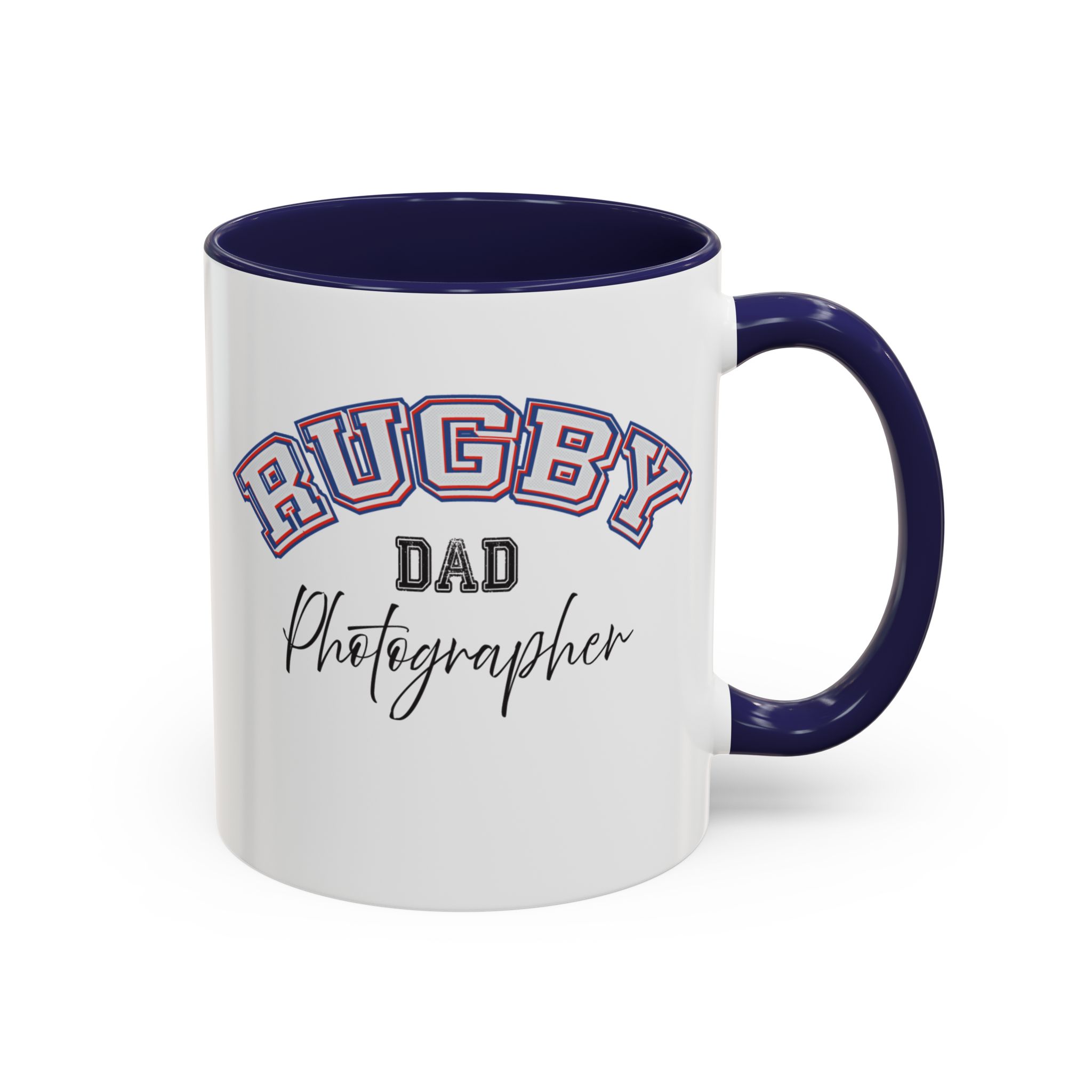 Rugby Dad Photographers Accent Coffee Mug 11oz, 15oz - Image 9