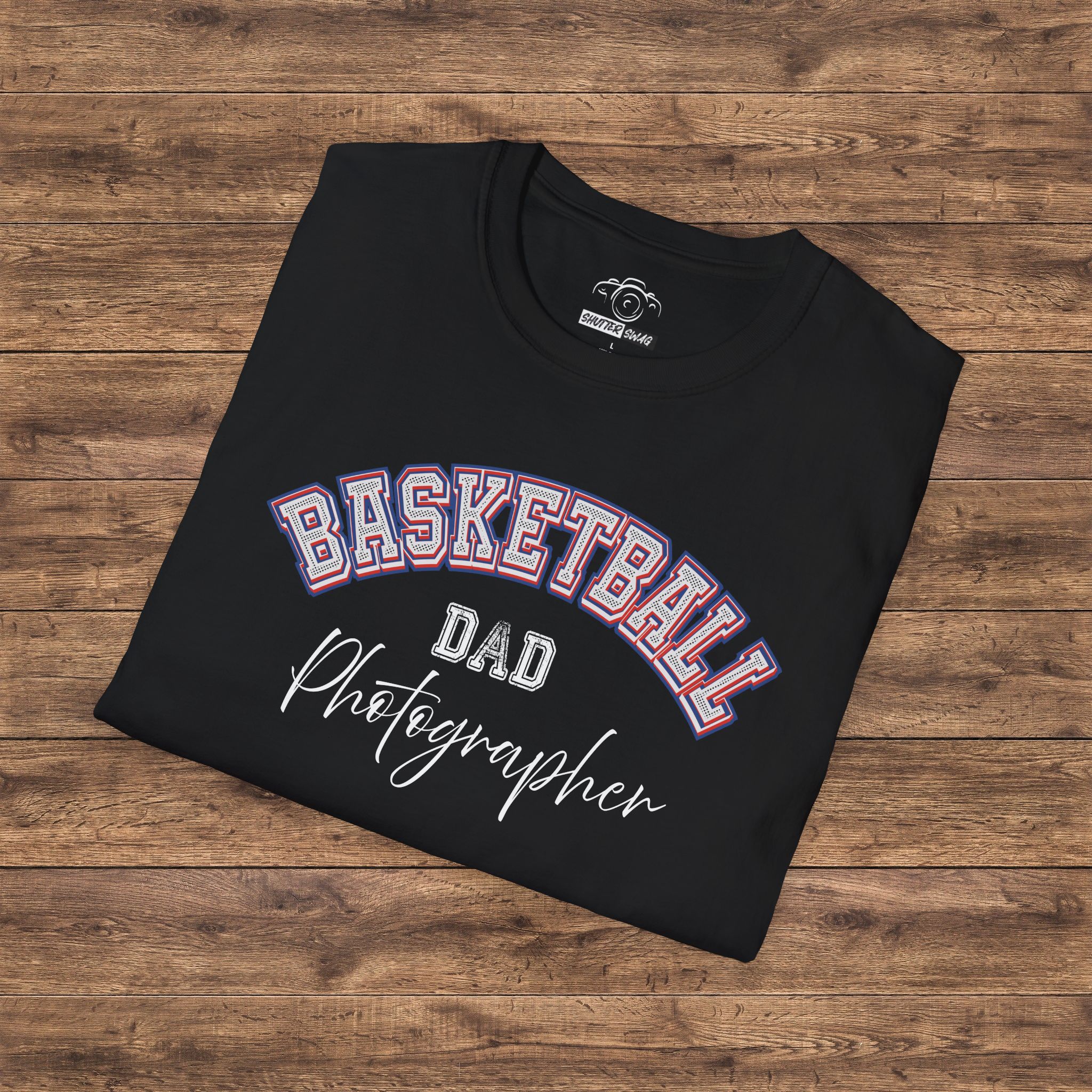 Shutter Swag Designs Baseball Dad Photographer Softstyle Cotton T-Shirt