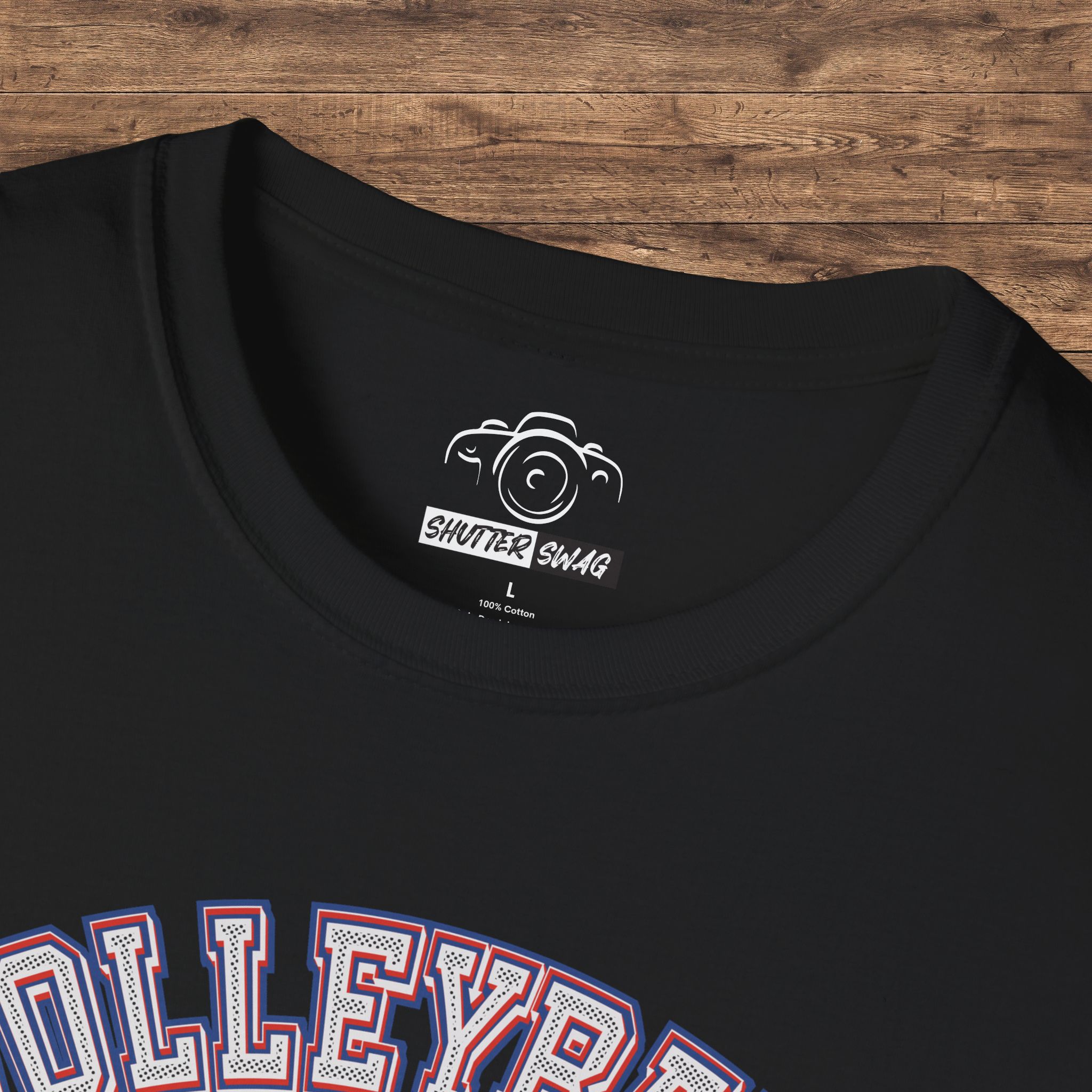 Shutter Swag Designs Volleyball Mom Photographer Softstyle Cotton T-Shirt