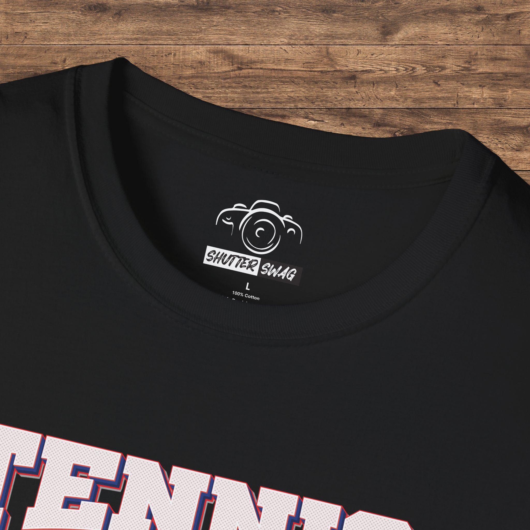 Shutter Swag Designs Tennis Mom Photographer Softstyle Cotton T-Shirt