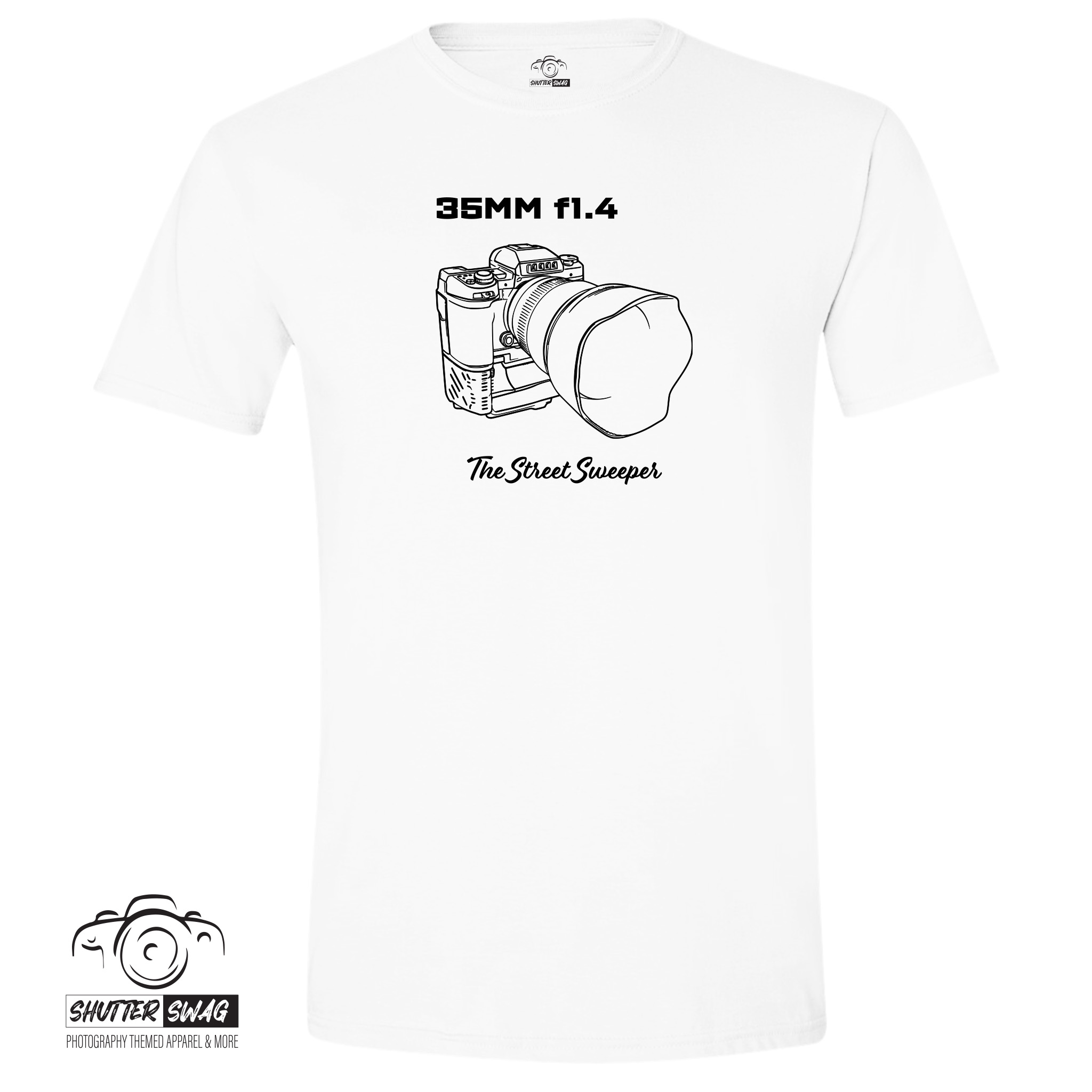 Shutter Swag Designs 35mm f1.4 Camera Lens T-shirt