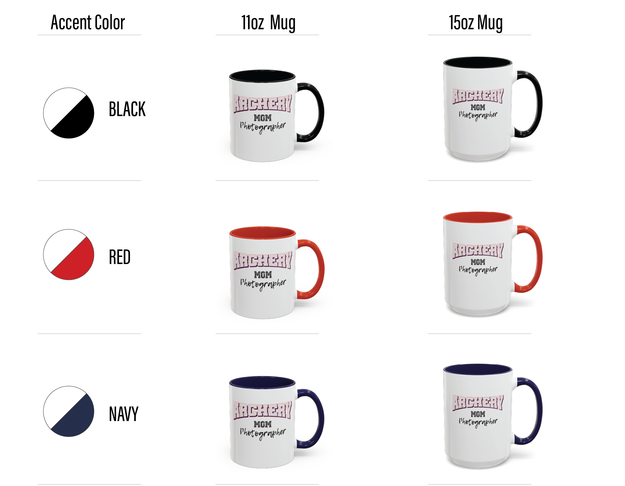 Shutter Swag Designs Archery Mom Photographer Accent Coffee Mug options