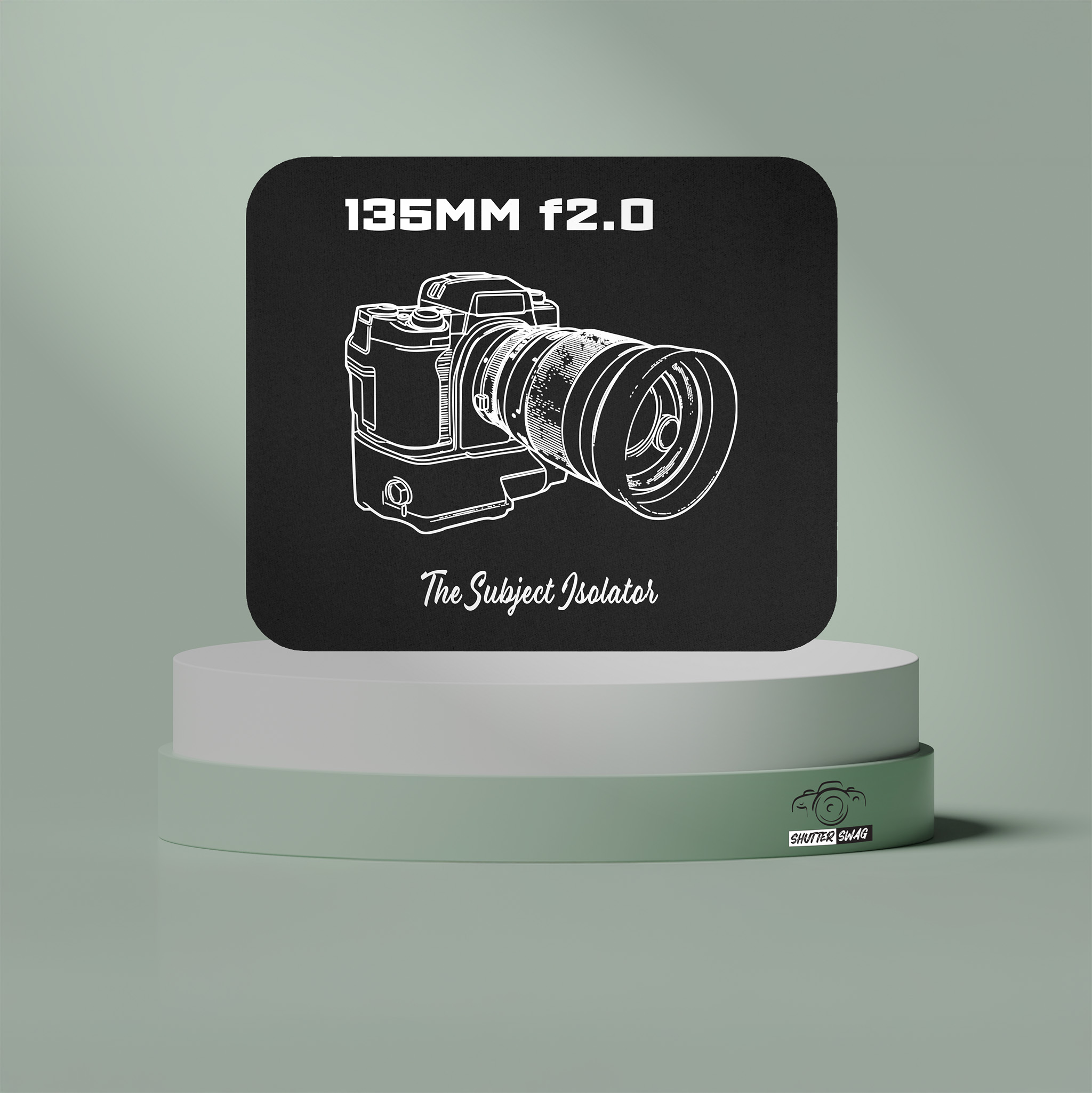 Shutter Swag Designs 135mm f2.0 Camera Lens Photographer Mouse Pad