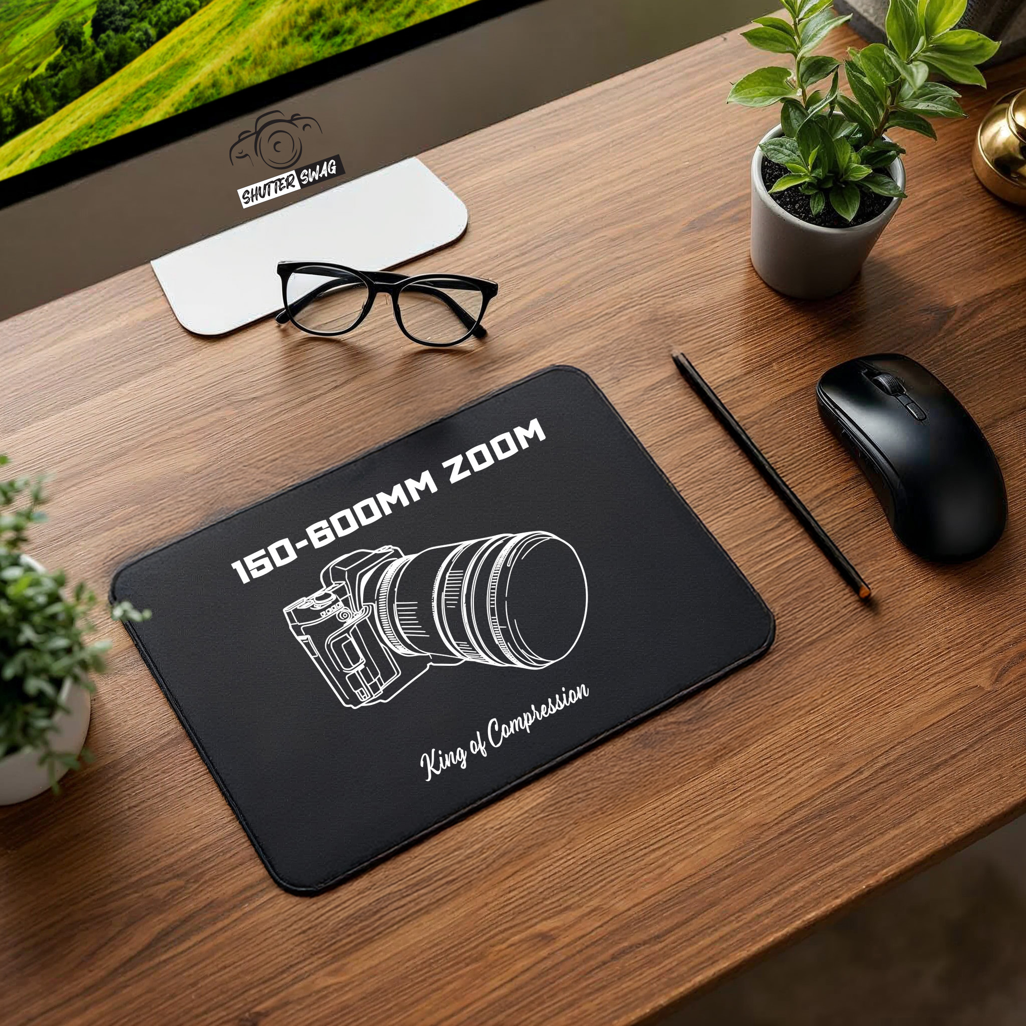 Shutter Swag Designs 150-600mm Zoom Camera Lens Photographer Mouse Pad
