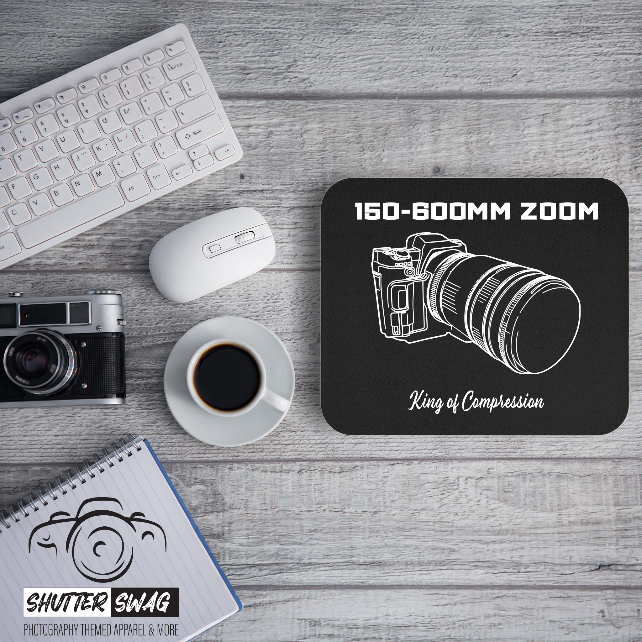 Shutter Swag Designs 150-600mm Zoom Camera Lens Photographer Mouse Pad