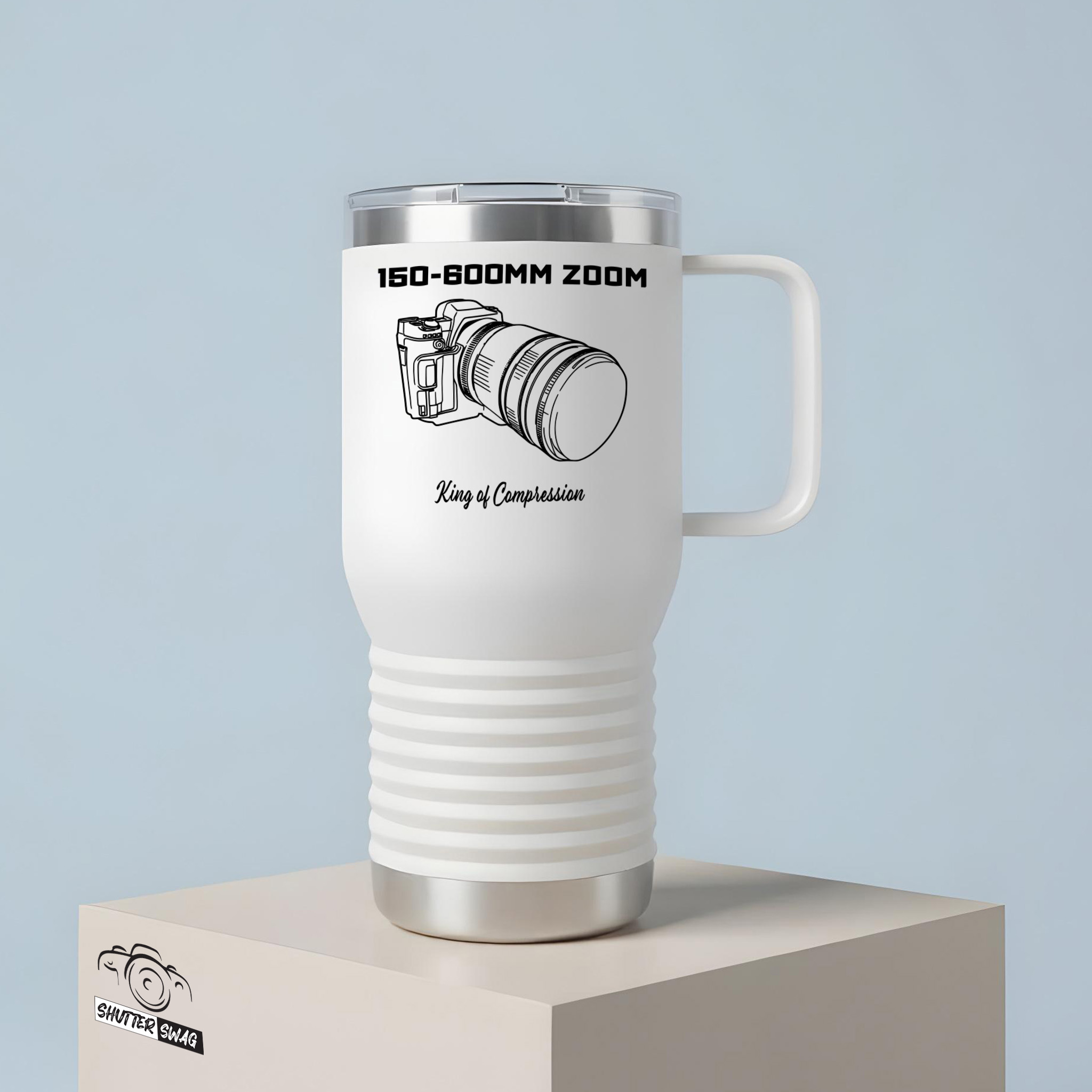 Shutter Swag Designs 150-600mm Camera Lens Photography Insulated Travel Mug 20oz