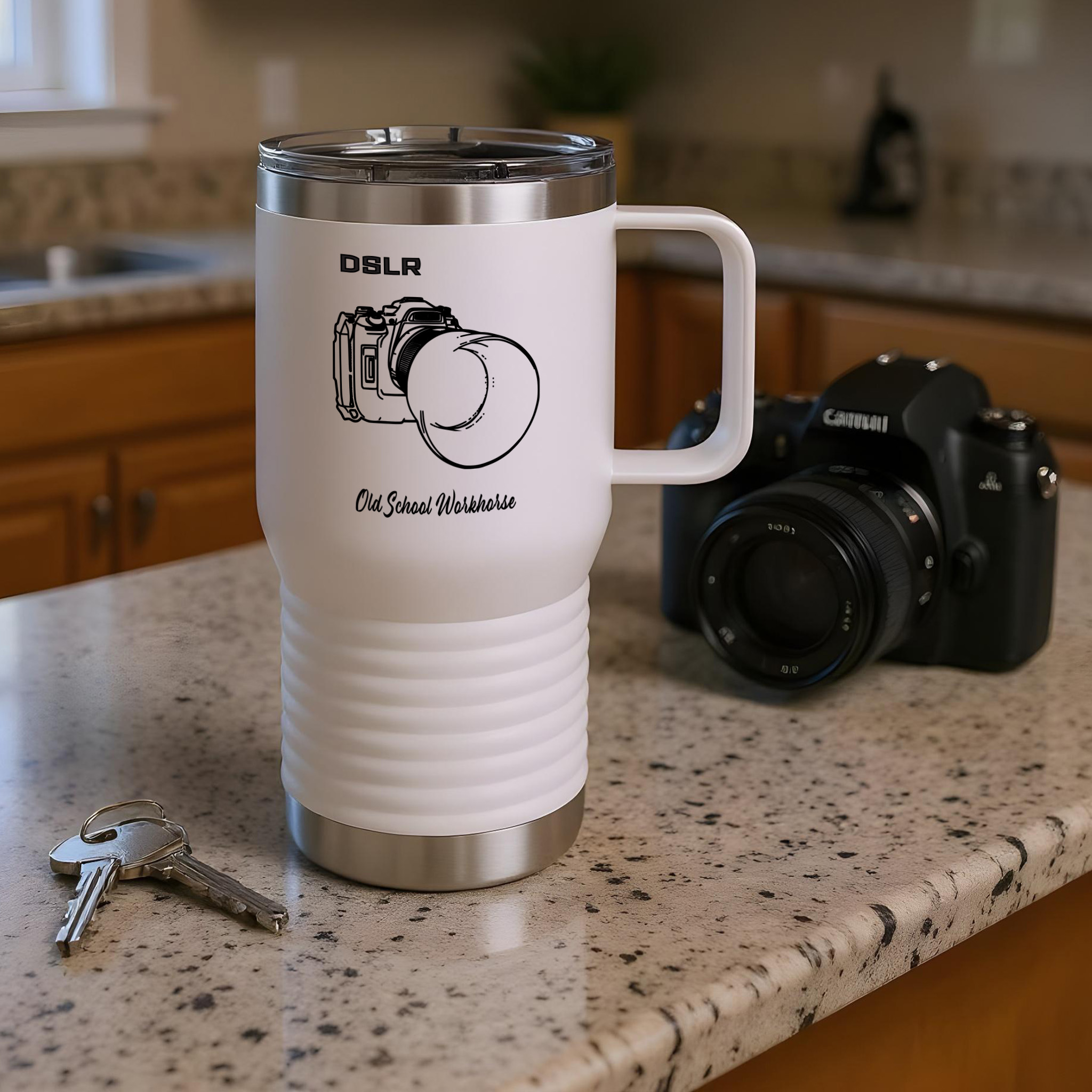 Shutter Swag Designs DSLR Camera Body Photography Insulated Travel Mug 20oz