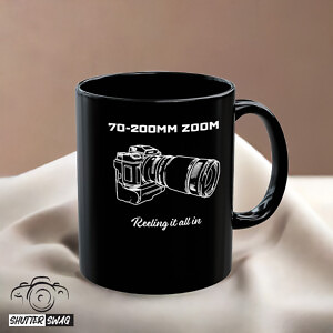 Shutter Swag Designs 70-200mm Zoom Camera Lens Photography Black Coffee Mug