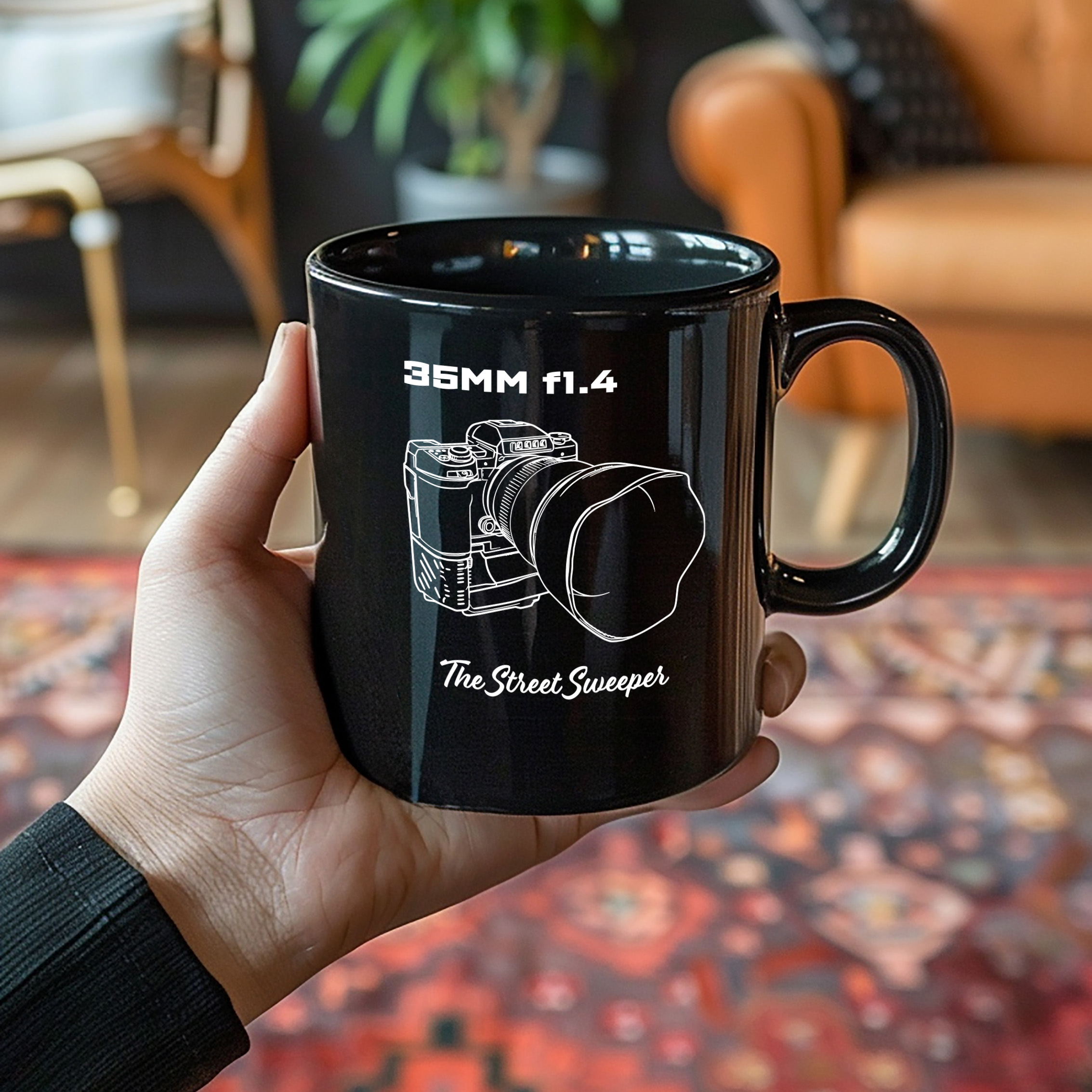 Shutter Swag Designs 35mm f1.4 Camera Lens Photography Black Coffee Mug