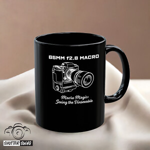 Shutter Swag Designs 65mm f2.8 Macro Camera Lens Photography Black Coffee Mug