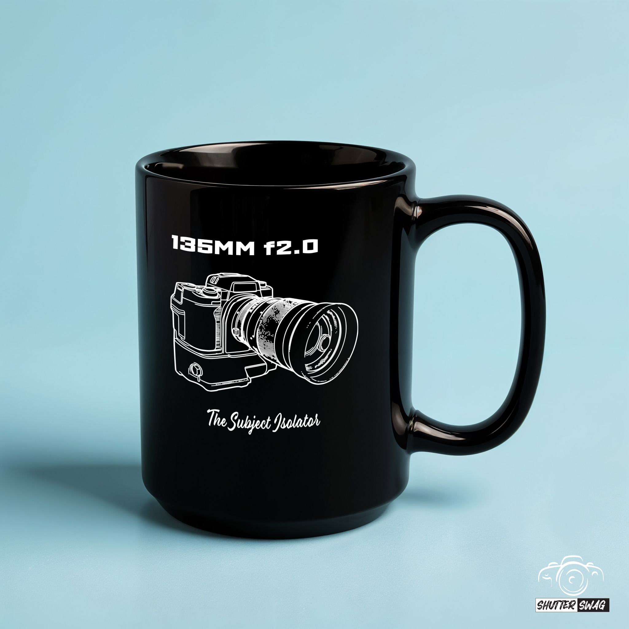 20250701161707-1f05696d-54f0-6308-b5e0-ce09ecc830d2.jpg Shutter Swag Designs 135mm f2.0 Camera Lens Photography Black Coffee Mug